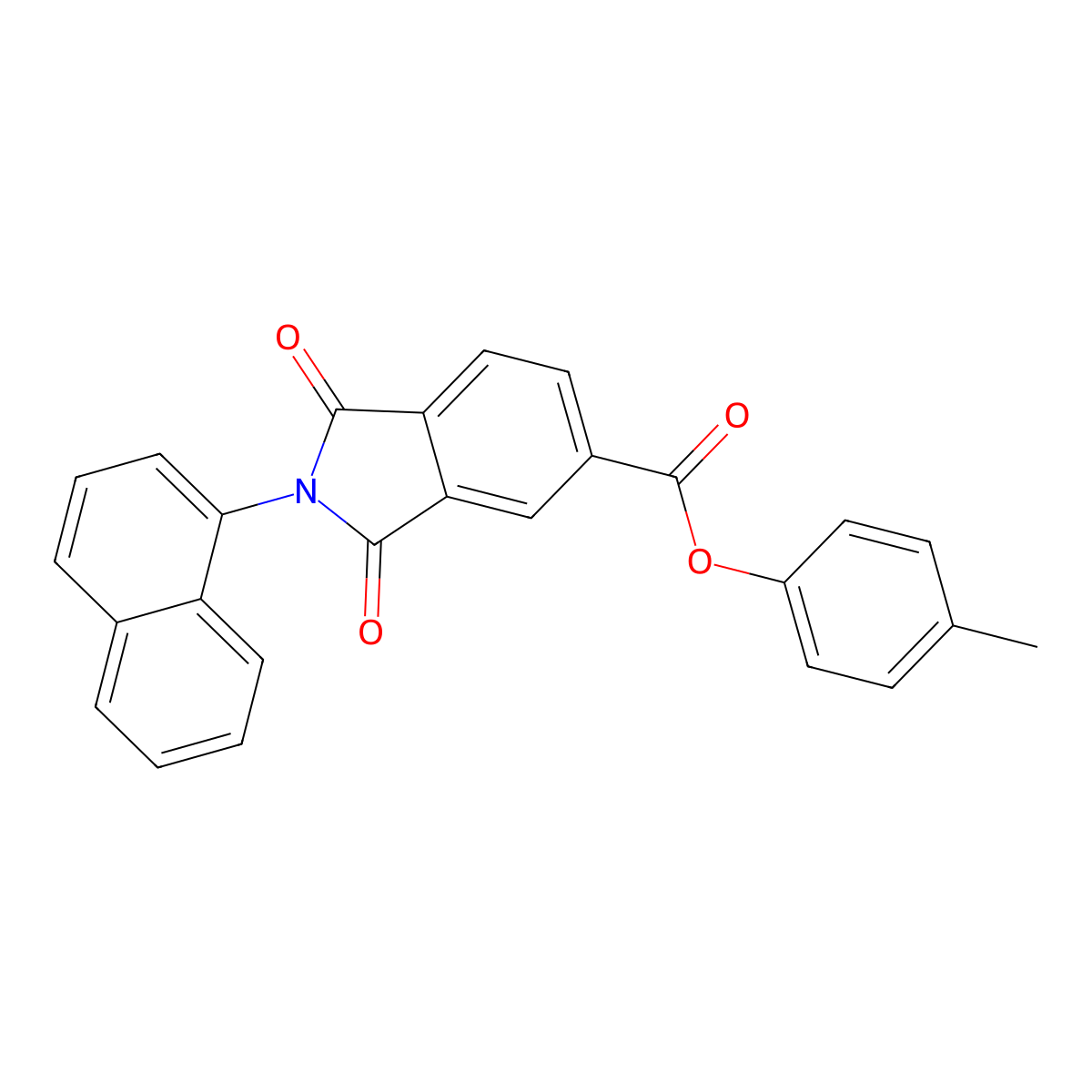 4-Methylphenyl 2-(1-naphthyl)-1,3-dioxo-5-isoindolinecarboxylate molecular structure, CAS 331672-51-6