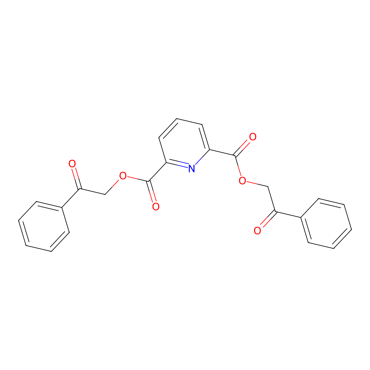 Bis(2-oxo-2-phenylethyl) pyridine-2,6-dicarboxylate molecular structure, CAS 331672-79-8