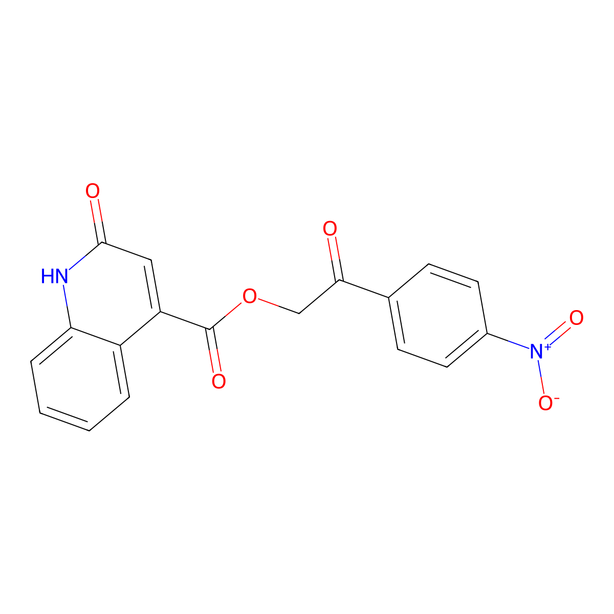 2-(4-Nitrophenyl)-2-oxoethyl 2-hydroxyquinoline-4-carboxylate molecular structure, CAS 331672-92-5