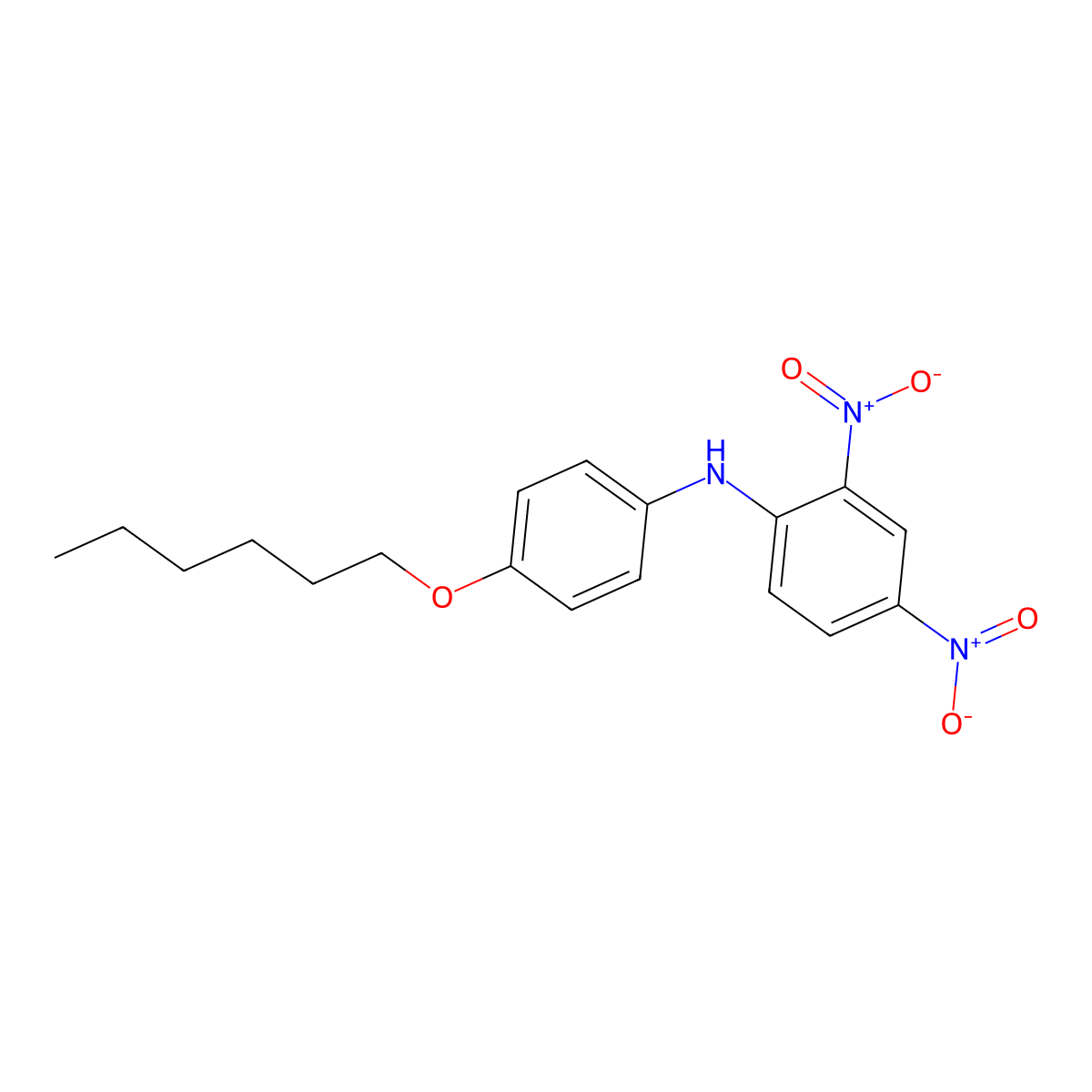 N-(4-hexoxyphenyl)-2,4-dinitroaniline molecular structure, CAS 331673-48-4