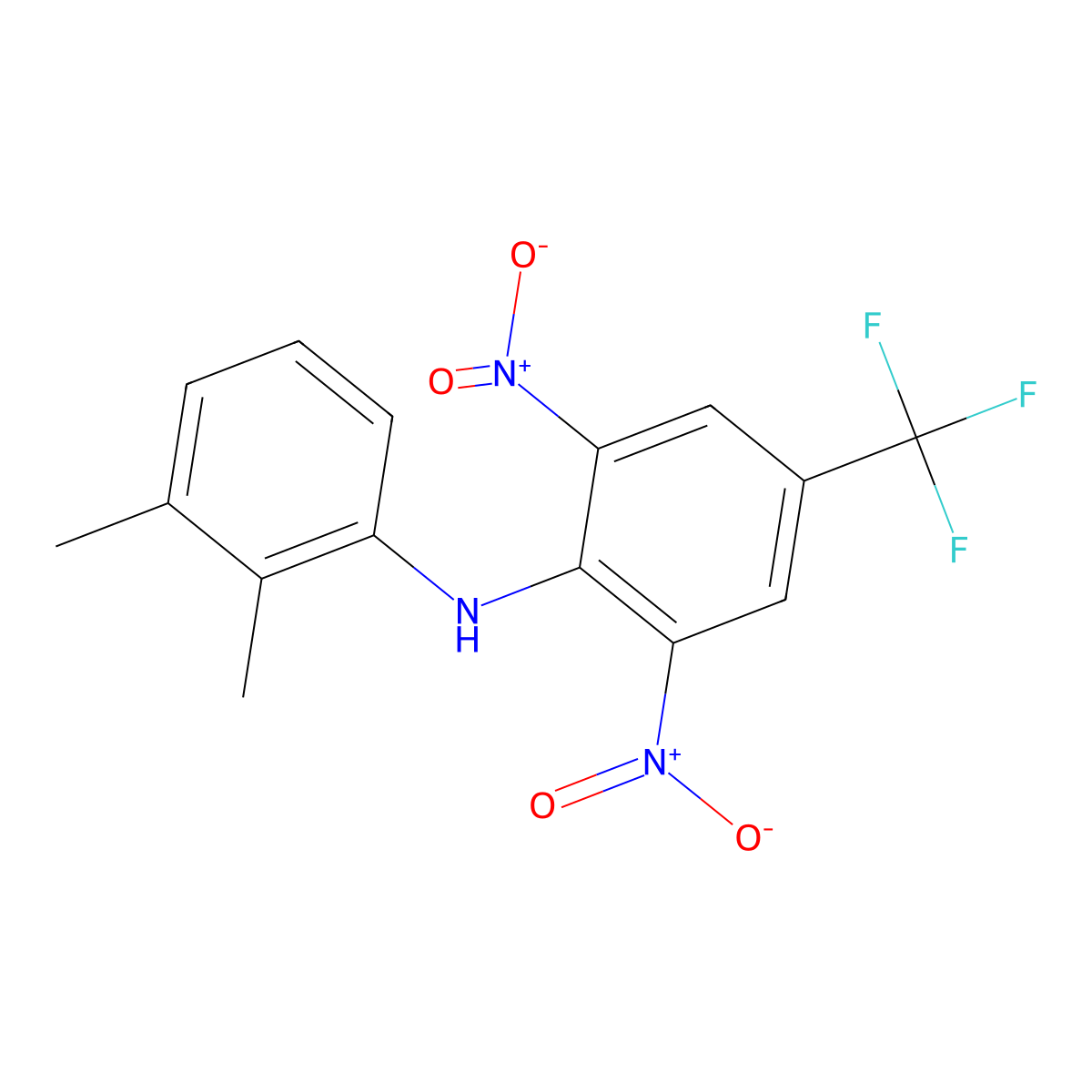N-(2,3-dimethylphenyl)-2,6-dinitro-4-(trifluoromethyl)aniline molecular structure, CAS 331673-50-8