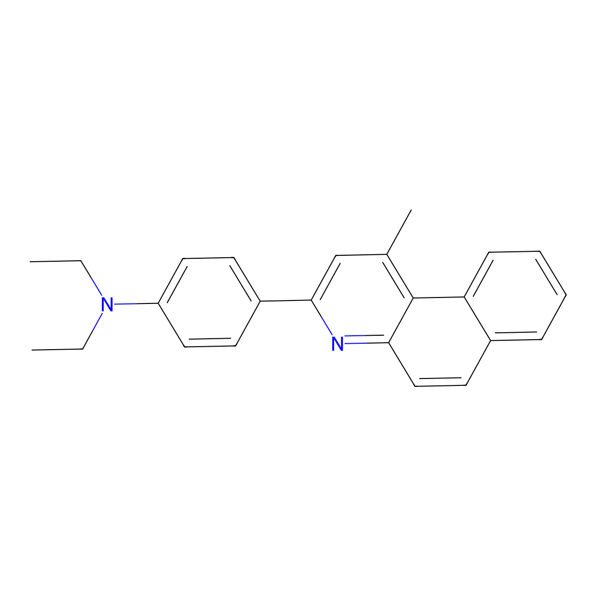 N,N-diethyl-4-(1-methylbenzo[f]quinolin-3-yl)aniline molecular structure, CAS 331674-60-3
