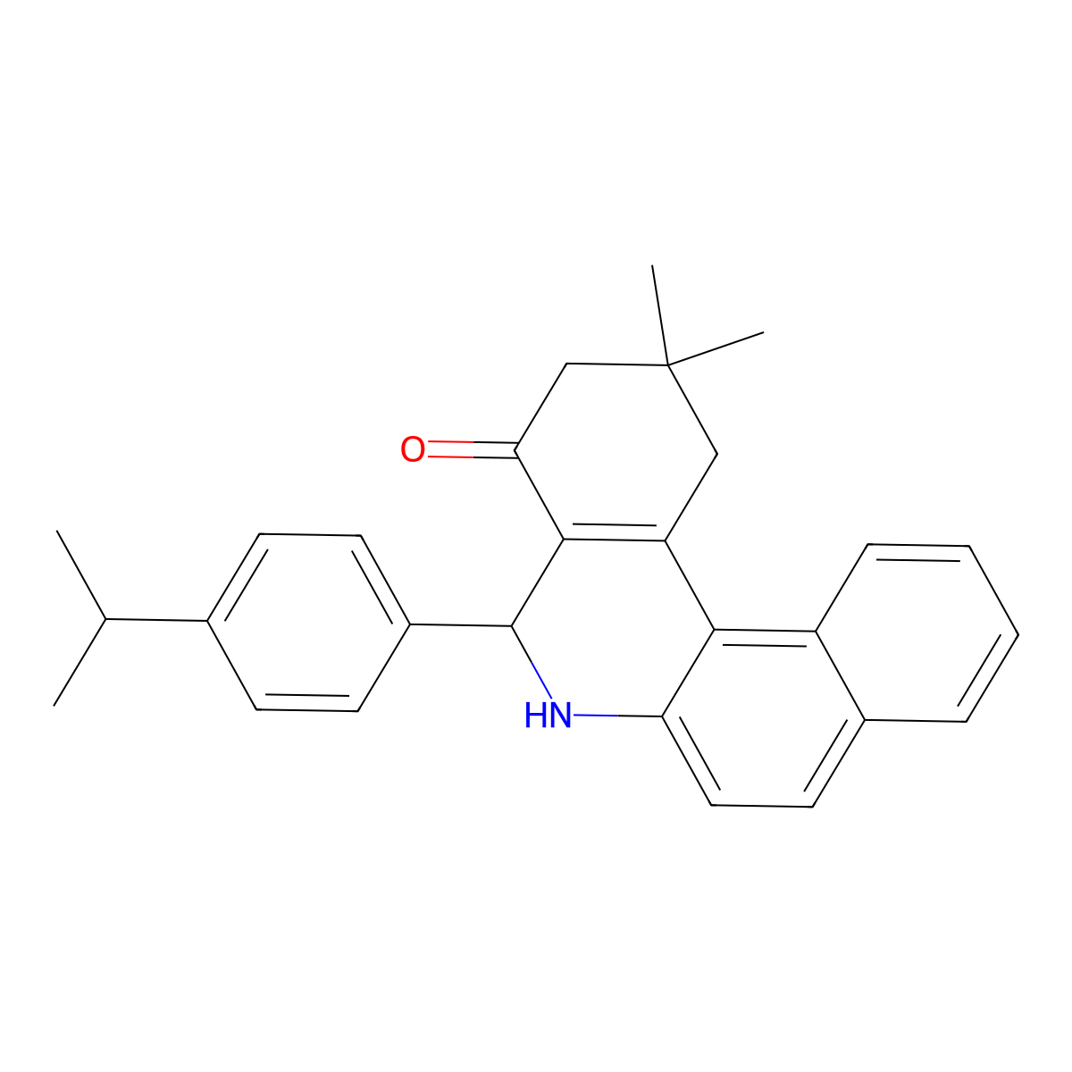 2,2-Dimethyl-5-(4-propan-2-ylphenyl)-1,3,5,6-tetrahydrobenzo[a]phenanthridin-4-one molecular structure, CAS 331674-62-5