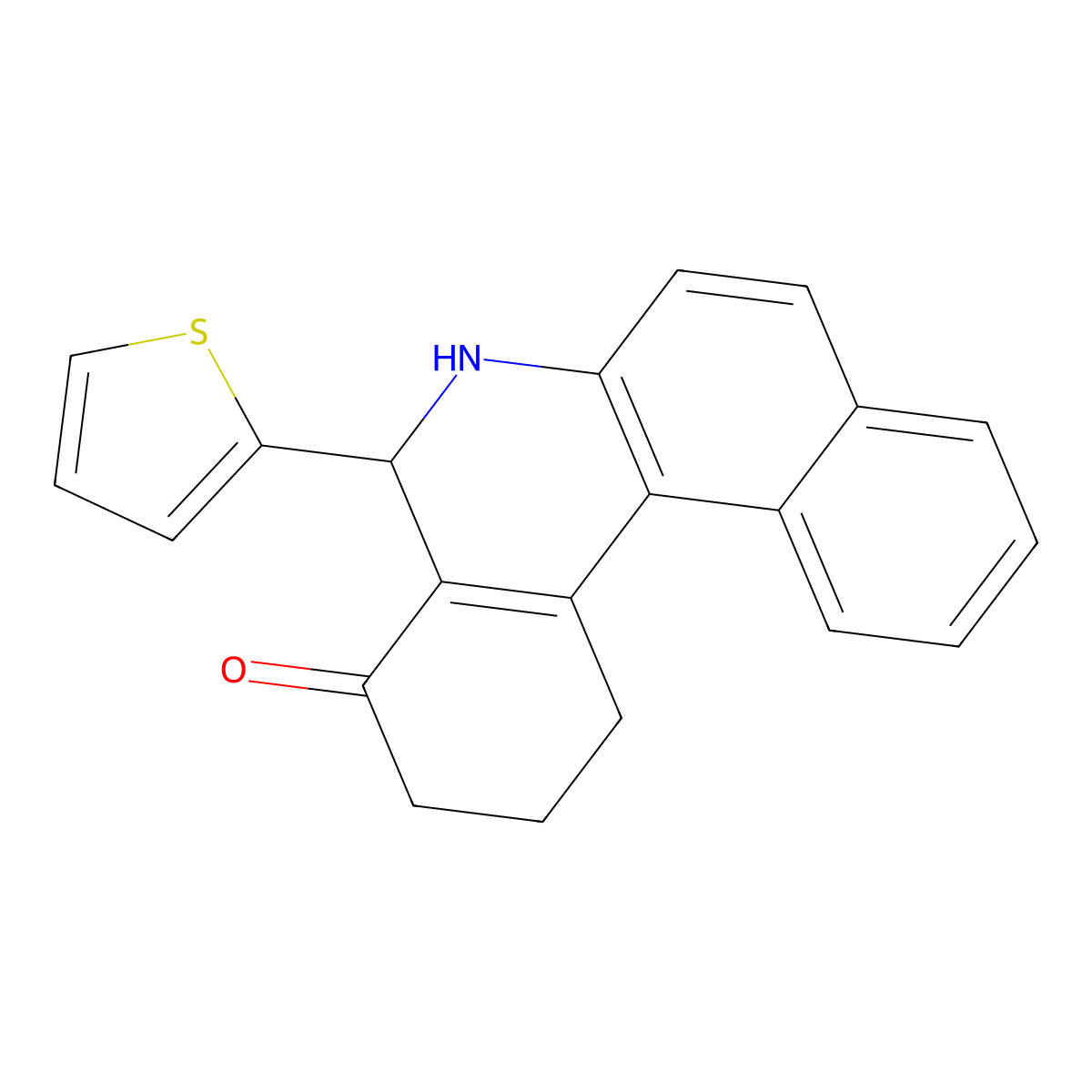 5-Thiophen-2-yl-2,3,5,6-tetrahydro-1H-benzo[a]phenanthridin-4-one molecular structure, CAS 331674-63-6