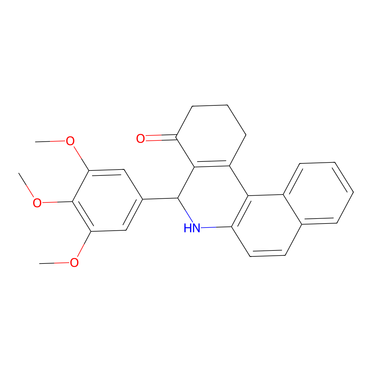 5-(3,4,5-trimethoxyphenyl)-2,3,5,6-tetrahydrobenzo[a]phenanthridin-4(1H)-one molecular structure, CAS 331674-64-7