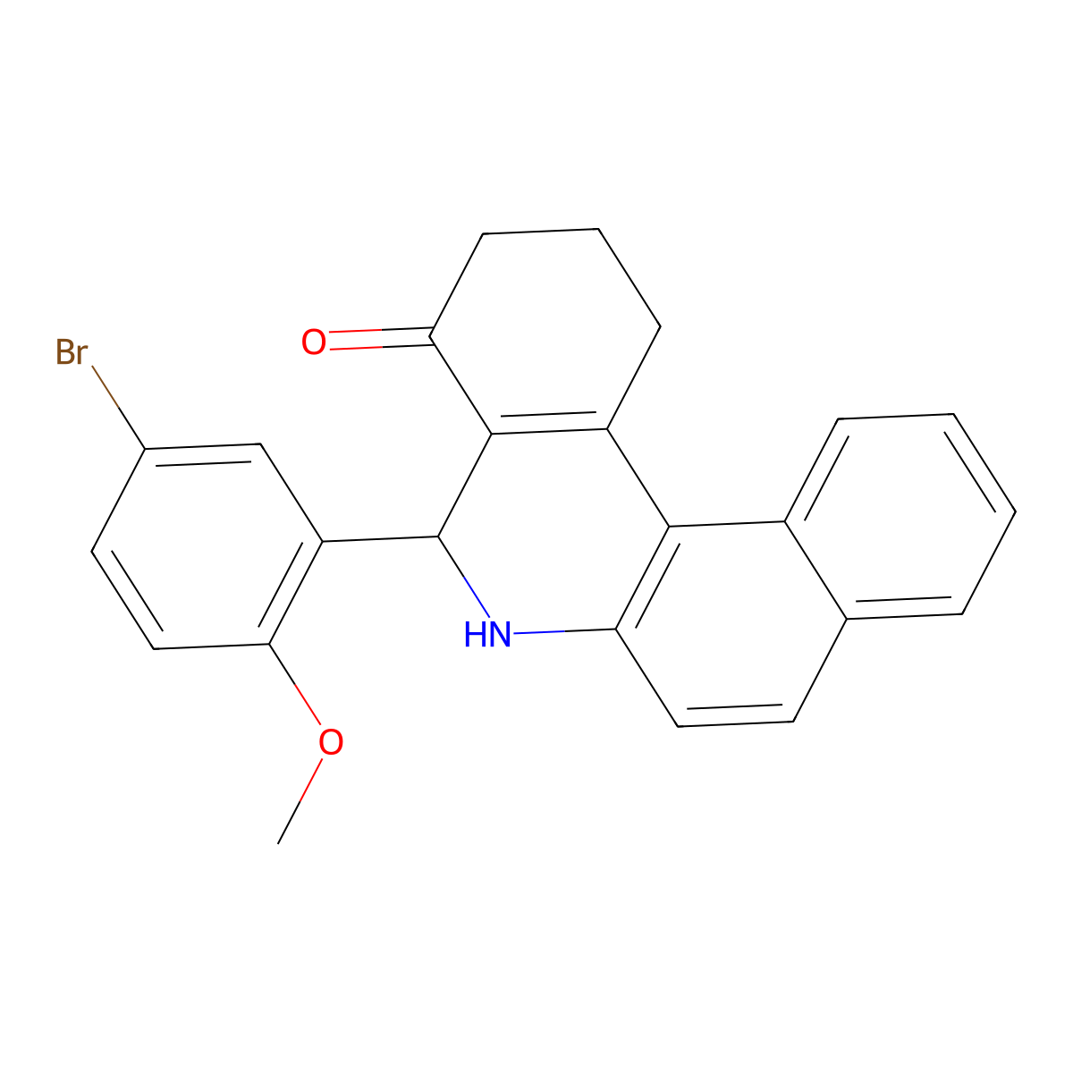 5-(5-bromo-2-methoxyphenyl)-2,3,5,6-tetrahydrobenzo[a]phenanthridin-4(1H)-one molecular structure, CAS 331674-65-8