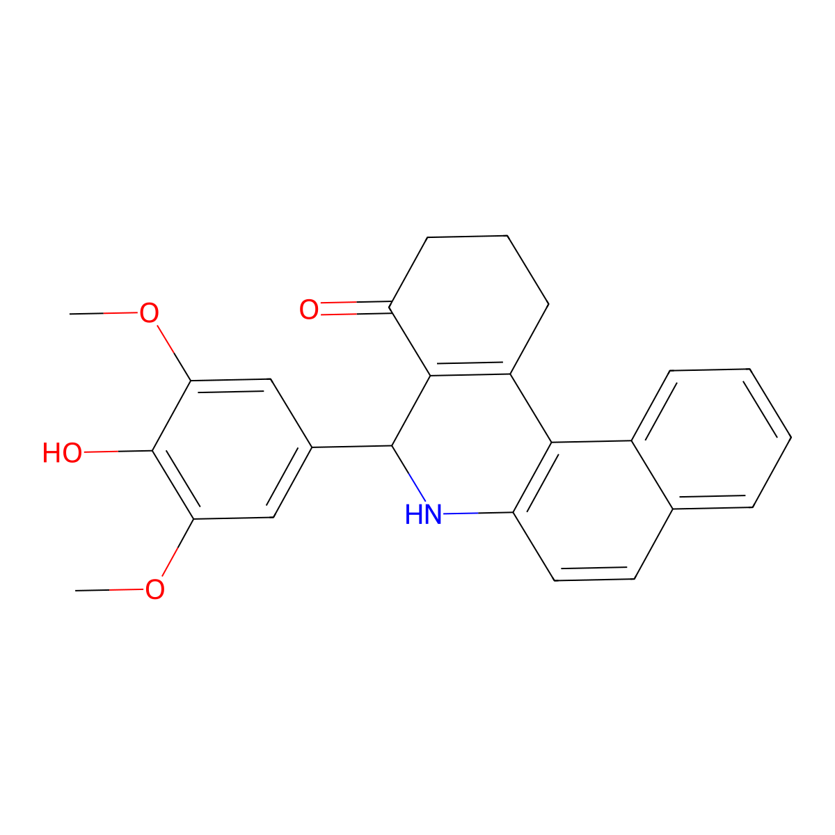 2,6-dimethoxy-4-(4-oxo-2,3,5,6-tetrahydro-1H-benzo[a]phenanthridin-6-ium-5-yl)phenolate molecular structure, CAS 331674-69-2