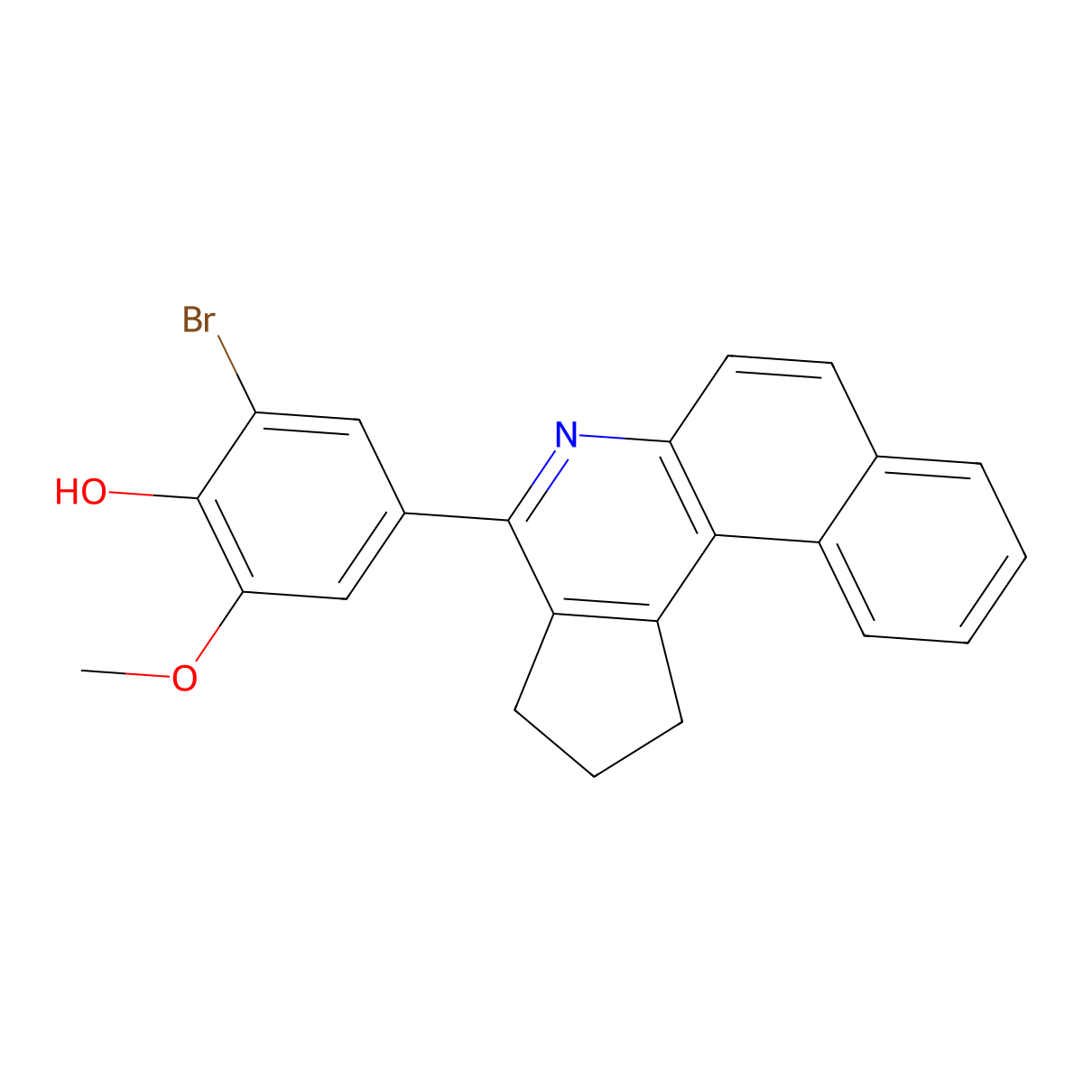 2-bromo-4-(2,3-dihydro-1H-benzo[f]cyclopenta[c]quinolin-4-yl)-6-methoxyphenol molecular structure, CAS 331674-71-6