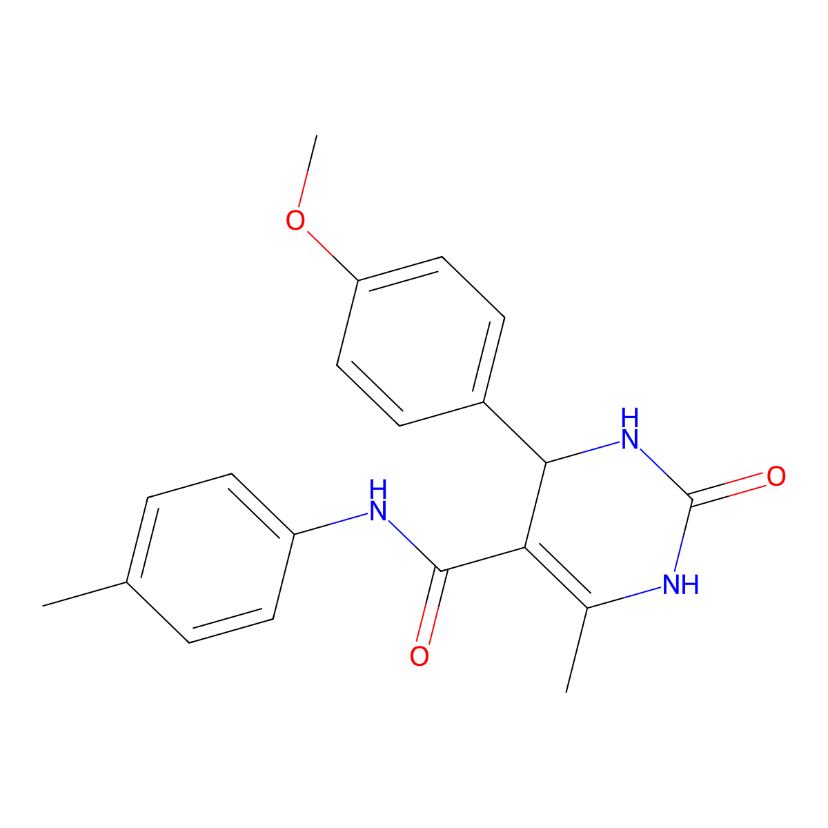 4-(4-methoxyphenyl)-6-methyl-N-(4-methylphenyl)-2-oxo-1,2,3,4-tetrahydropyrimidine-5-carboxamide molecular structure, CAS 331675-96-8