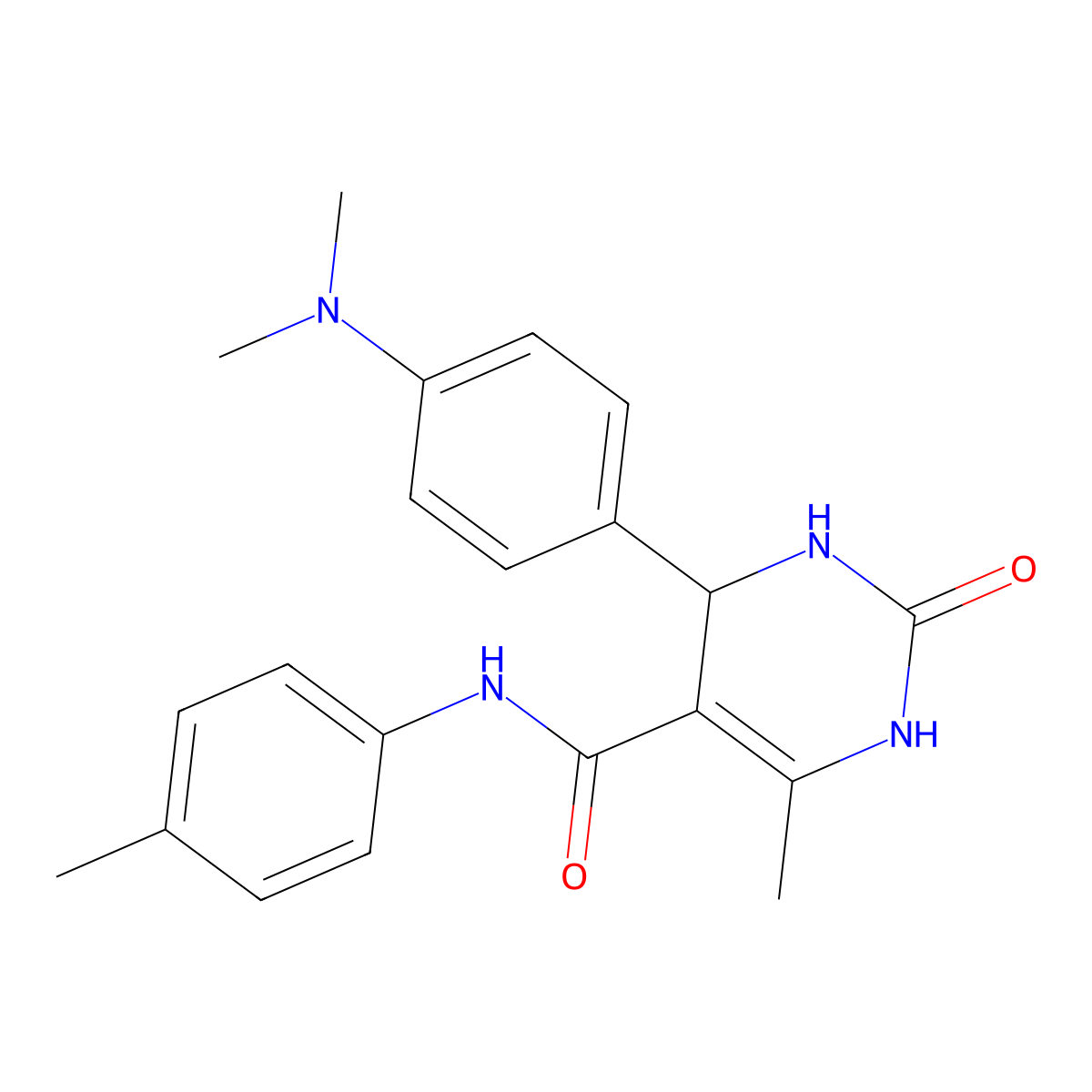 4-[4-(dimethylamino)phenyl]-6-methyl-N-(4-methylphenyl)-2-oxo-1,2,3,4-tetrahydropyrimidine-5-carboxamide molecular structure, CAS 331676-13-2