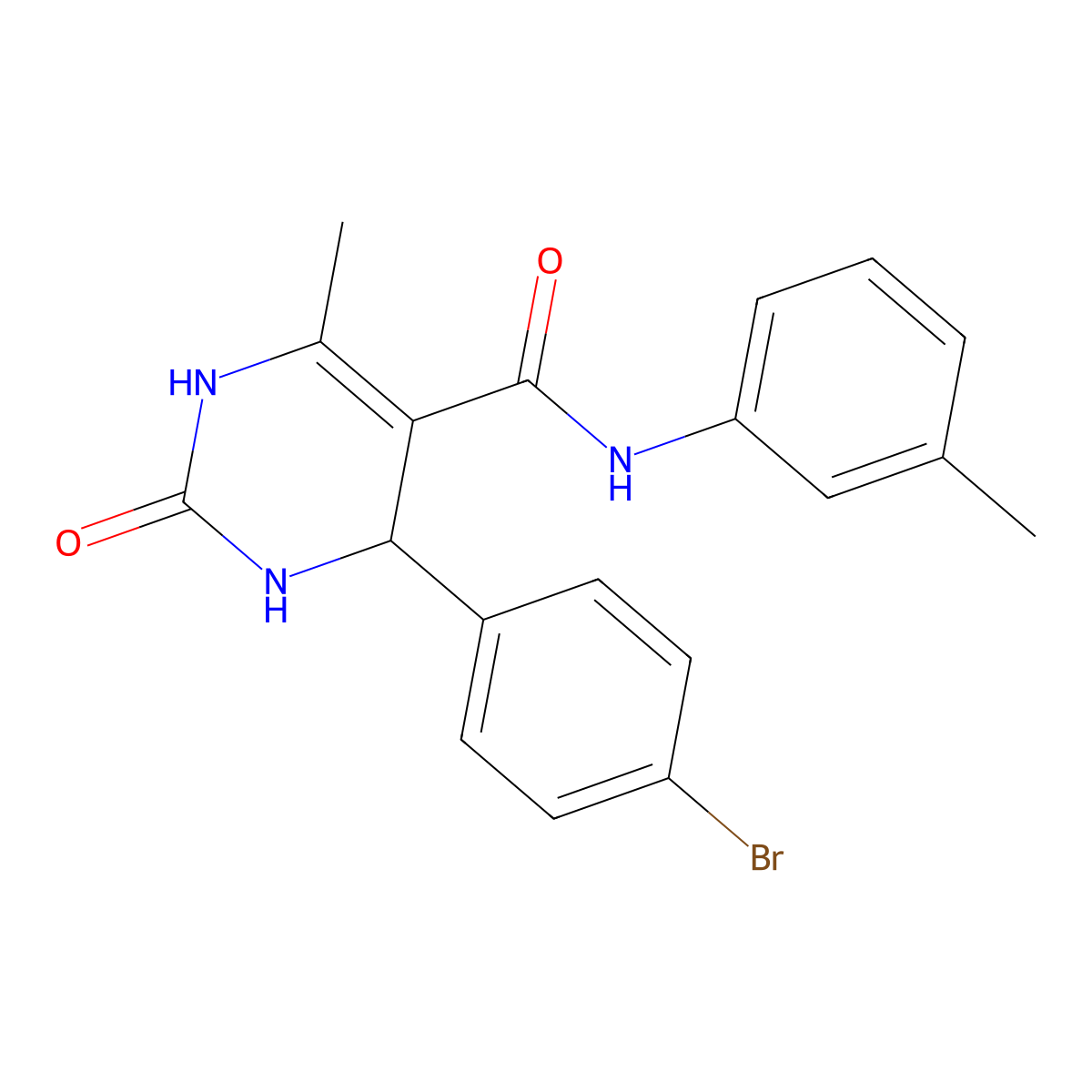 4-(4-bromophenyl)-6-methyl-N-(3-methylphenyl)-2-oxo-3,4-dihydro-1H-pyrimidine-5-carboxamide molecular structure, CAS 331676-21-2