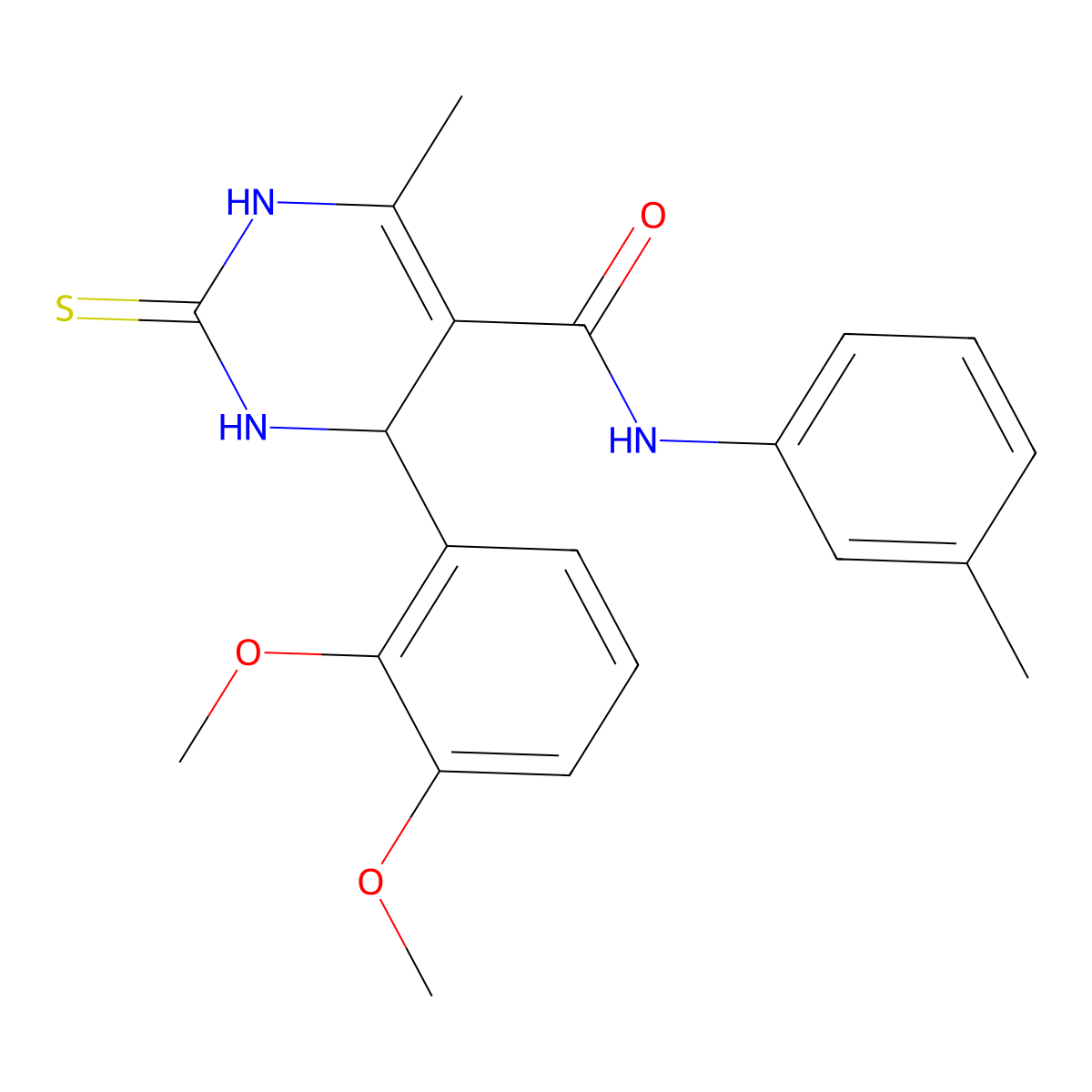 4-(2,3-dimethoxyphenyl)-6-methyl-N-(3-methylphenyl)-2-sulfanylidene-3,4-dihydro-1H-pyrimidine-5-carboxamide molecular structure, CAS 331676-28-9