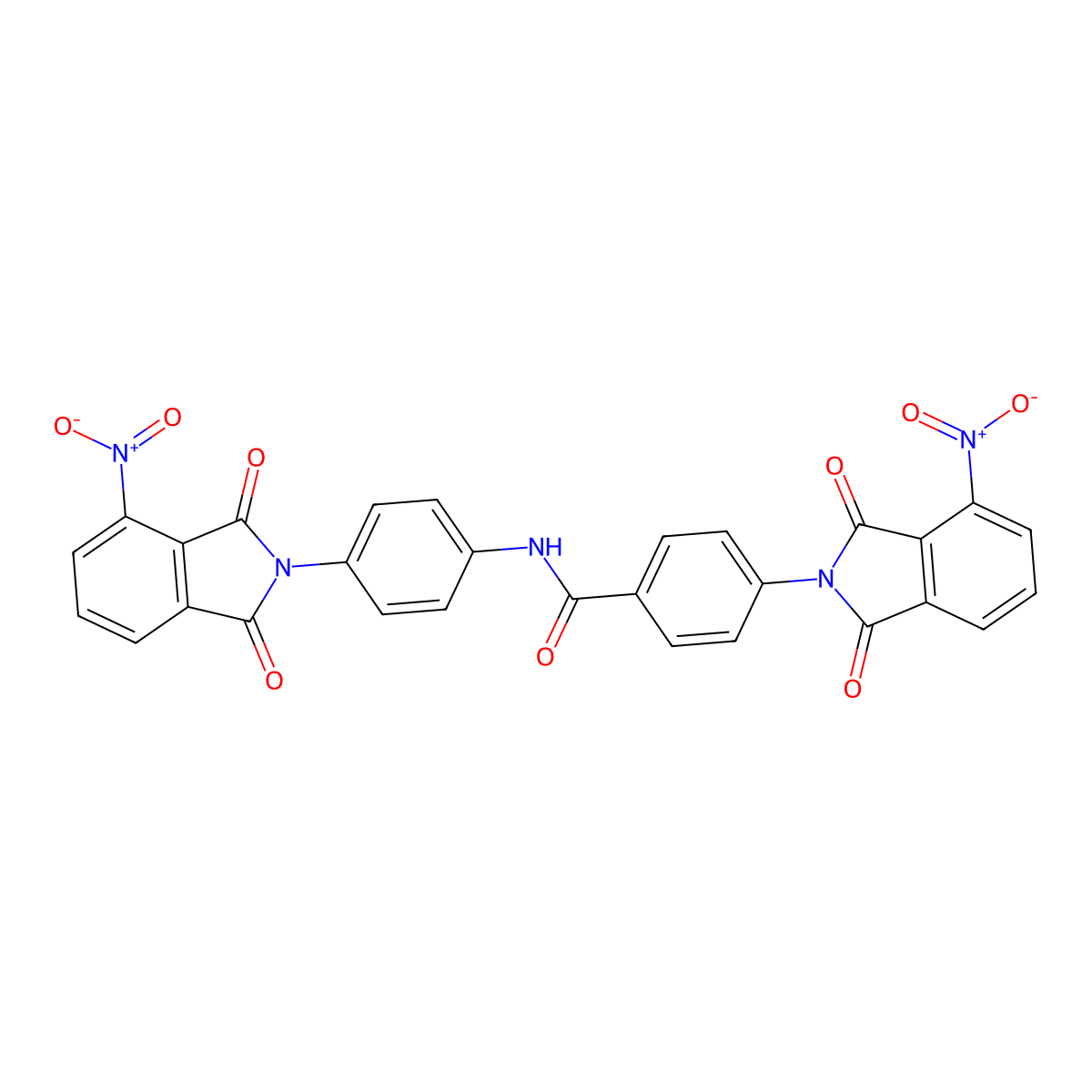 4-{4-nitro-1,3-dioxo-1,3-dihydro-2H-isoindol-2-yl}-N-(4-{4-nitro-1,3-dioxo-1,3-dihydro-2H-isoindol-2-yl}phenyl)benzamide molecular structure, CAS 331676-30-3