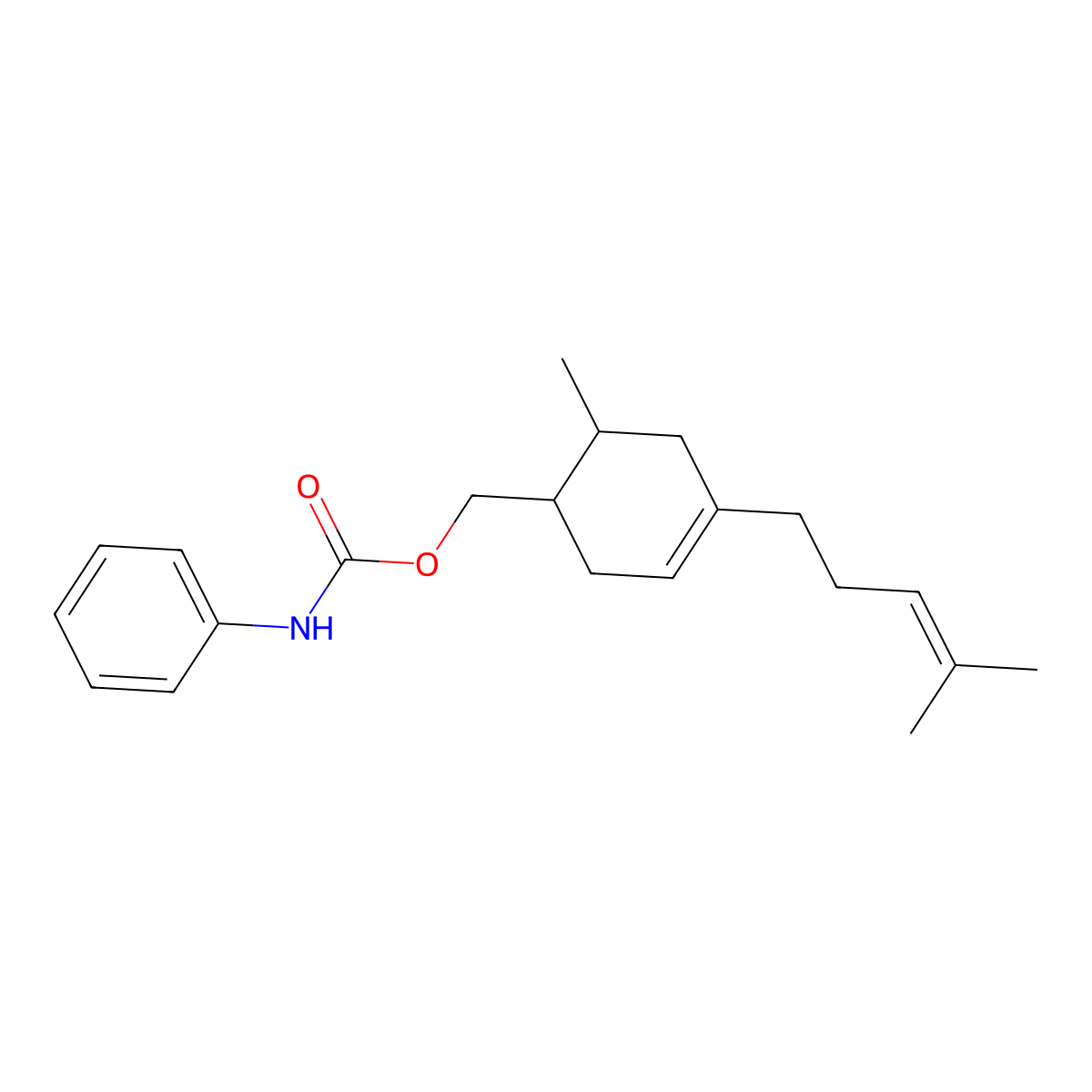 [6-methyl-4-(4-methylpent-3-enyl)cyclohex-3-en-1-yl]methyl N-phenylcarbamate molecular structure, CAS 331676-76-7
