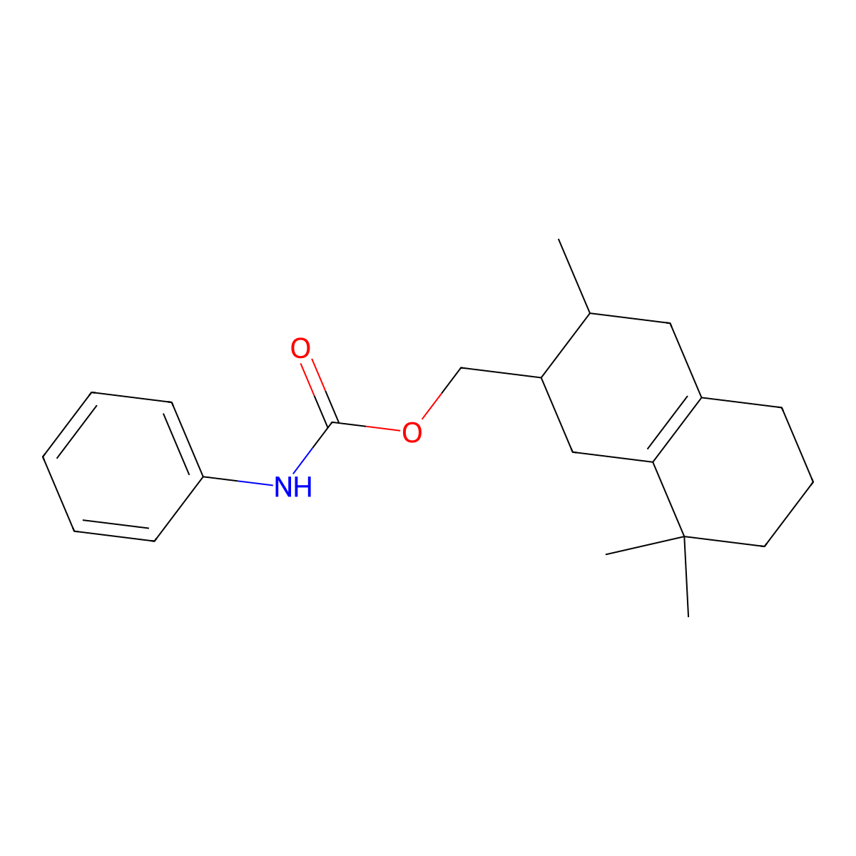 (3,8,8-trimethyl-2,3,4,5,6,7-hexahydro-1H-naphthalen-2-yl)methyl N-phenylcarbamate molecular structure, CAS 331676-77-8