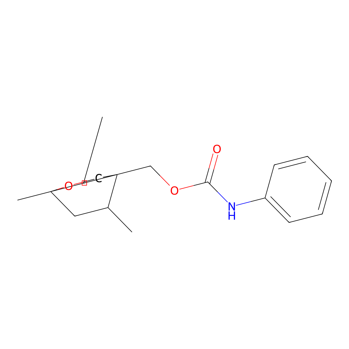(1,5,8-Trimethyl-2-oxabicyclo[2.2.2]oct-4-yl)methyl phenylcarbamate molecular structure, CAS 331676-78-9