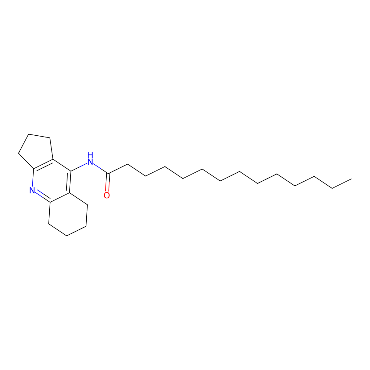 N-(2,3,5,6,7,8-hexahydro-1H-cyclopenta[b]quinolin-9-yl)tetradecanamide molecular structure, CAS 331676-86-9