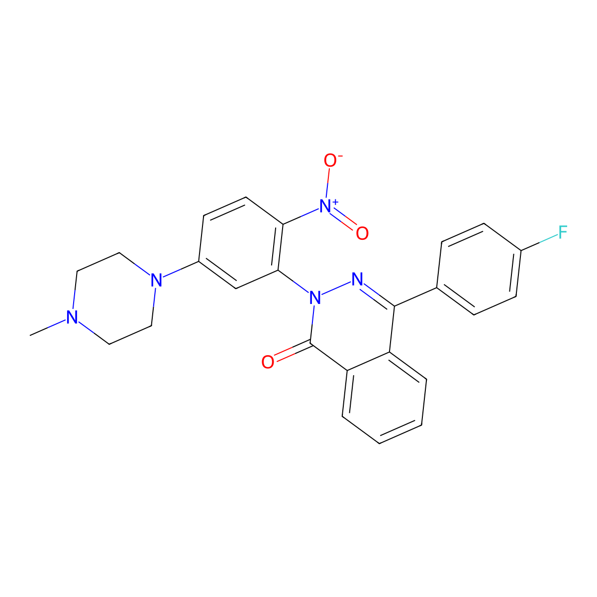 4-(4-Fluorophenyl)-2-[5-(4-methylpiperazin-1-yl)-2-nitrophenyl]phthalazin-1-one molecular structure, CAS 331677-20-4