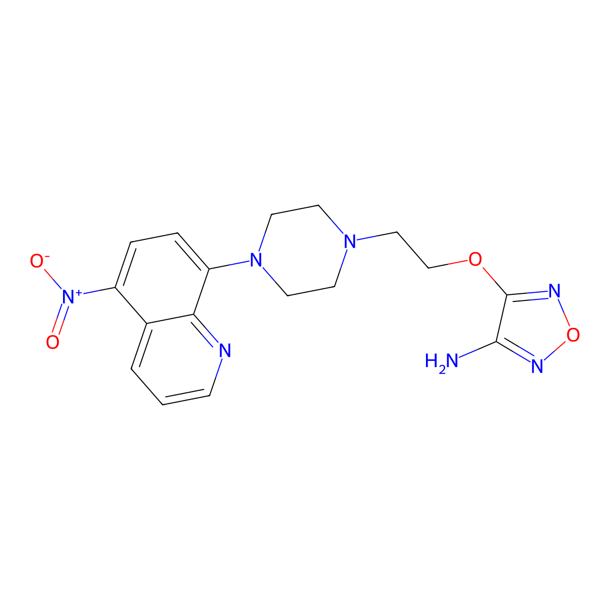 4-[2-[4-(5-Nitroquinolin-8-yl)piperazin-1-yl]ethoxy]-1,2,5-oxadiazol-3-amine molecular structure, CAS 331677-21-5