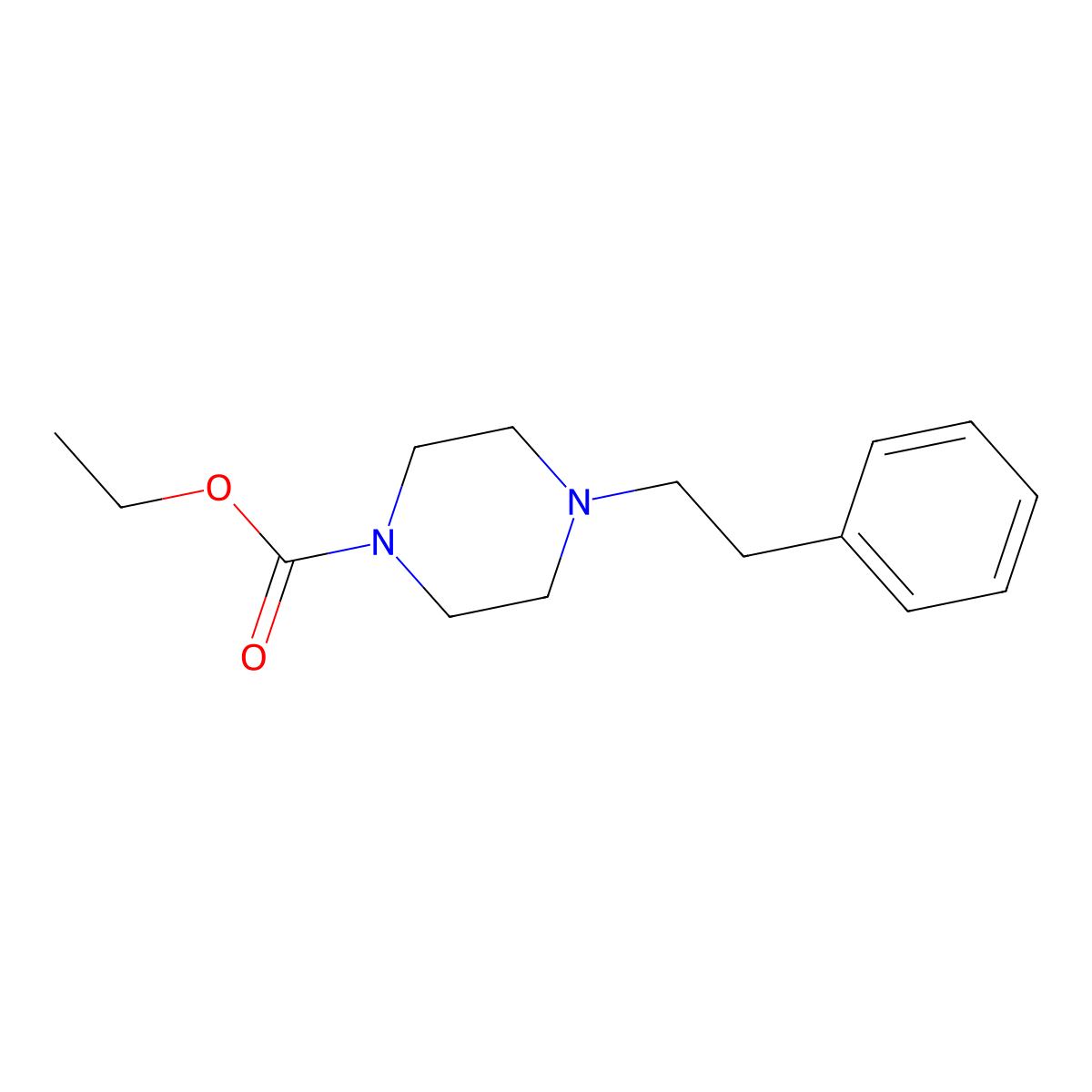 Ethyl 4-(2-phenylethyl)-1-piperazinecarboxylate molecular structure, CAS 33169-60-7