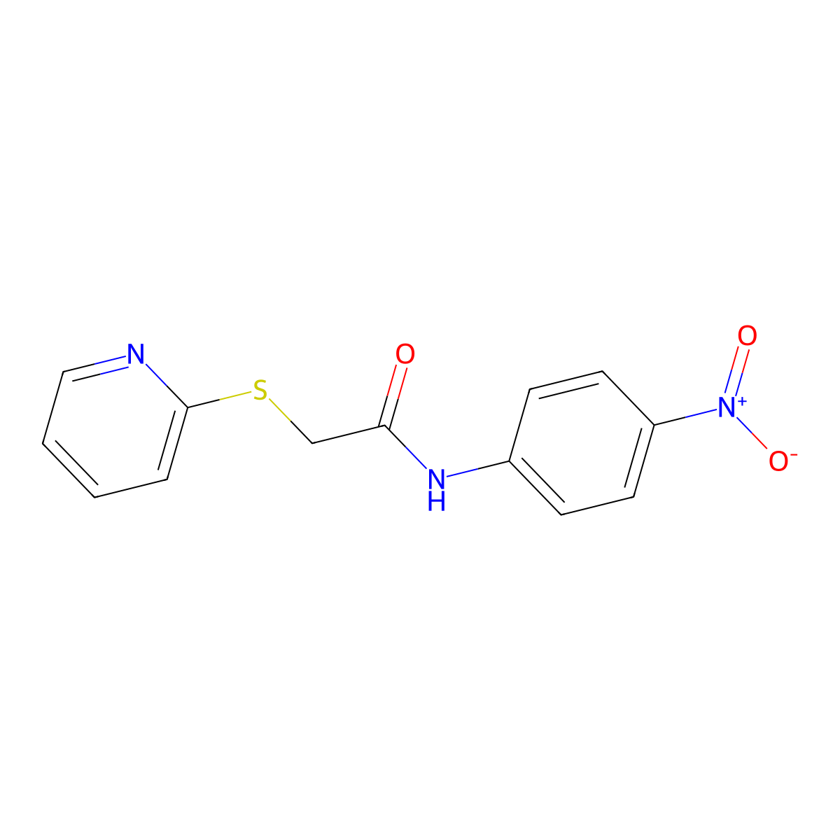 N-(4-nitrophenyl)-2-(pyridin-2-ylthio)acetamide molecular structure, CAS 331710-38-4
