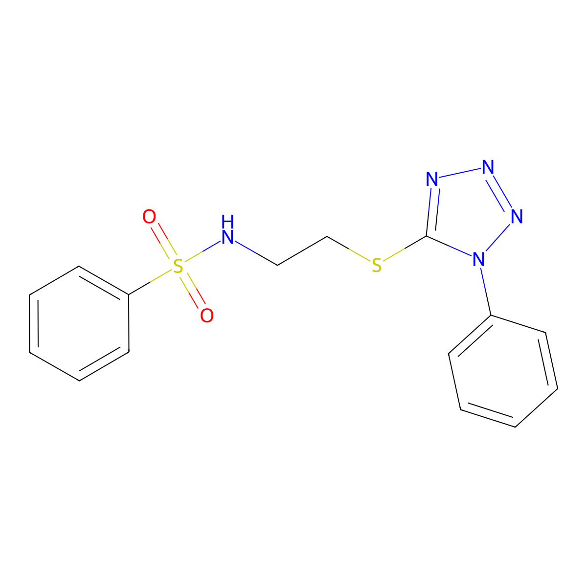 N-{2-[(1-phenyl-1H-tetraazol-5-yl)sulfanyl]ethyl}benzenesulfonamide molecular structure, CAS 331710-39-5