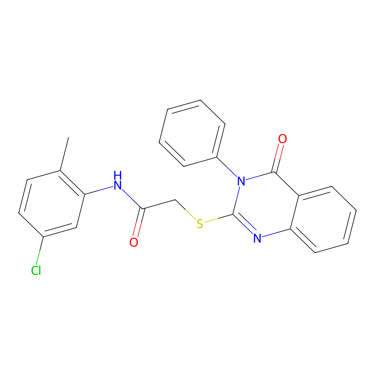 N-(5-chloro-2-methylphenyl)-2-(4-oxo-3-phenylquinazolin-2-yl)sulfanylacetamide molecular structure, CAS 331710-54-4