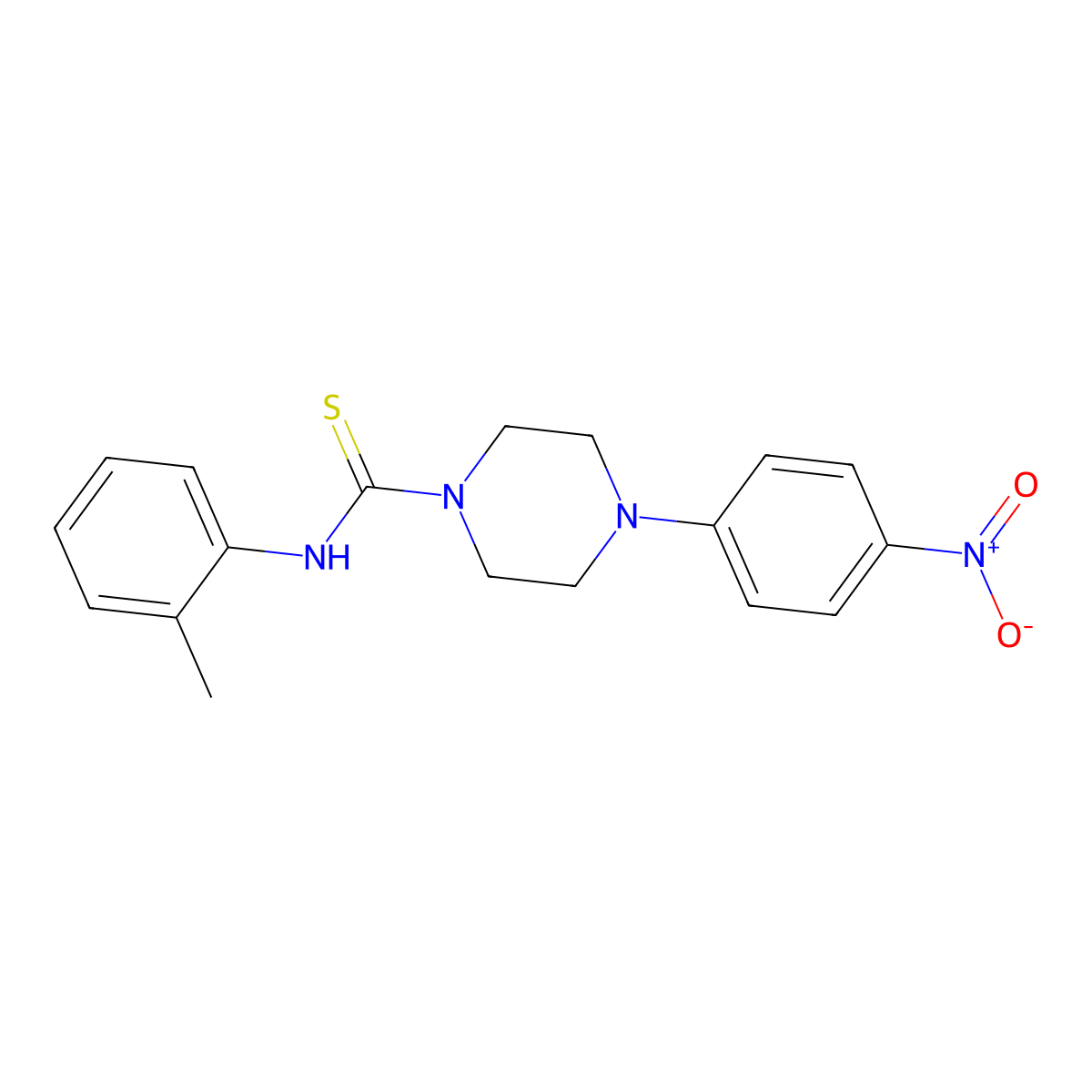 N-(2-methylphenyl)-4-(4-nitrophenyl)piperazine-1-carbothioamide molecular structure, CAS 331710-56-6