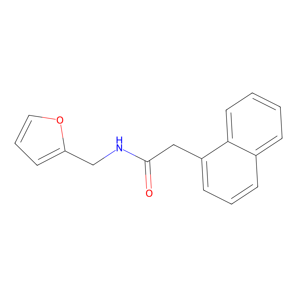 N-(furan-2-ylmethyl)-2-naphthalen-1-ylacetamide molecular structure, CAS 331710-64-6