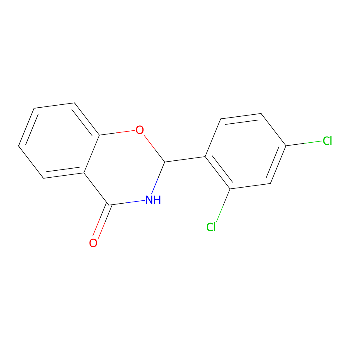 2-(2,4-dichlorophenyl)-2,3-dihydro-4H-1,3-benzoxazin-4-one molecular structure, CAS 331711-18-3