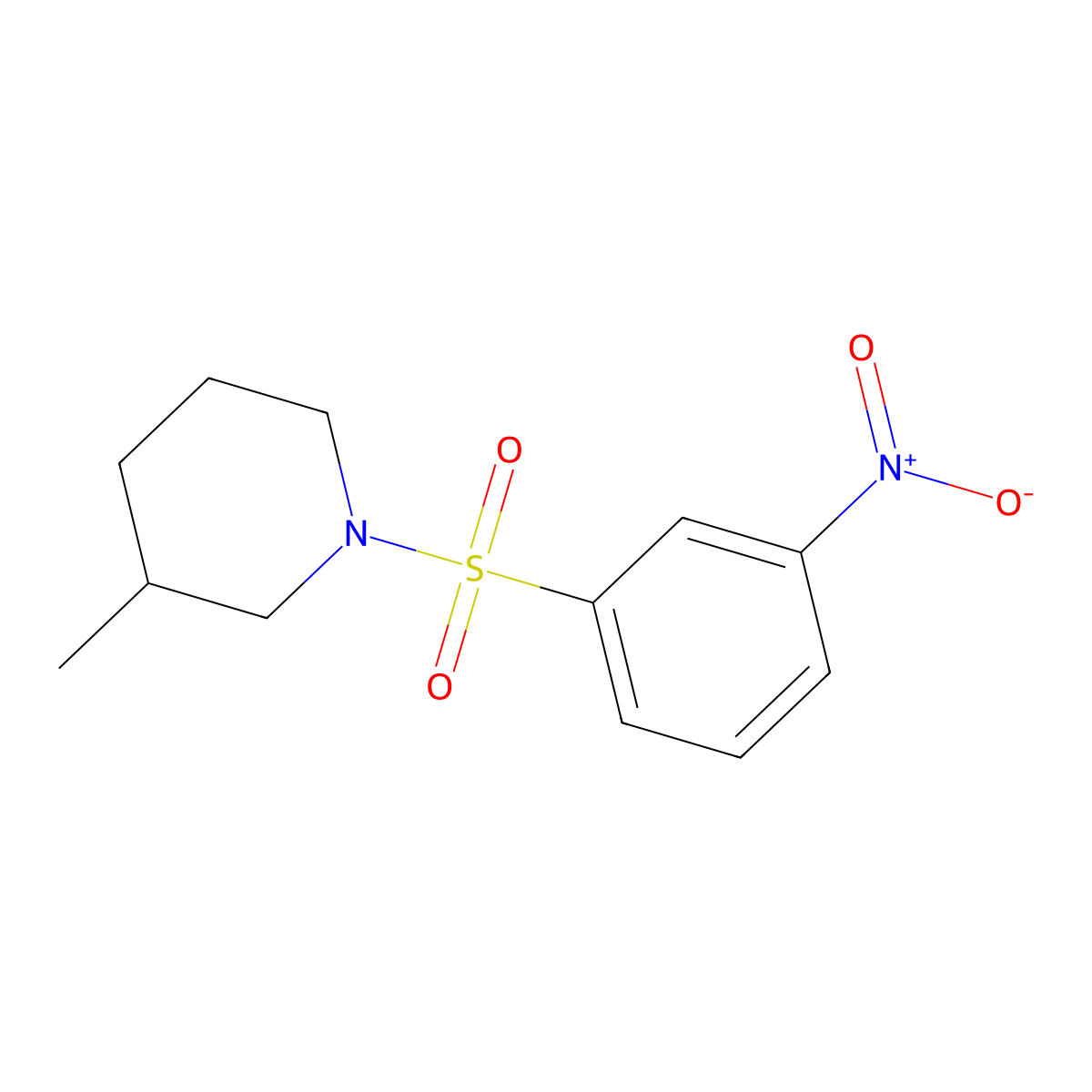 3-Methyl-1-(3-nitrophenyl)sulfonylpiperidine molecular structure, CAS 331712-03-9