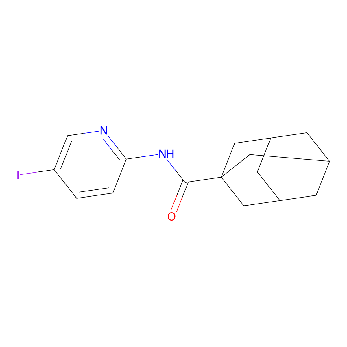 N-(5-iodo-2-pyridinyl)-1-adamantanecarboxamide molecular structure, CAS 331712-16-4