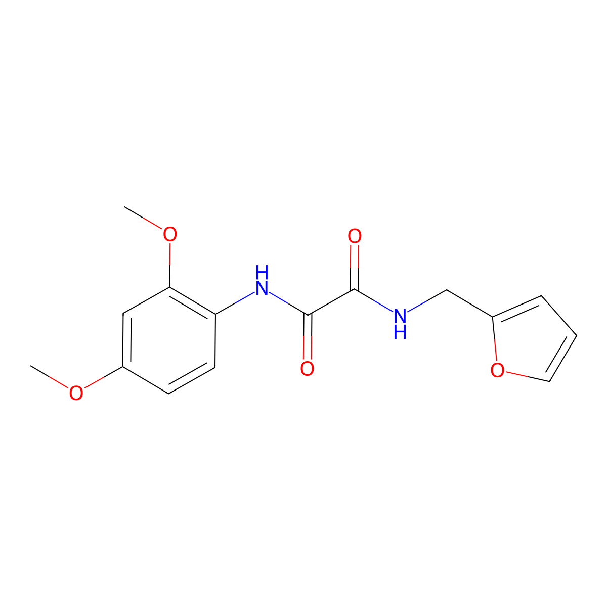N'-(2,4-dimethoxyphenyl)-N-(furan-2-ylmethyl)oxamide molecular structure, CAS 331712-36-8