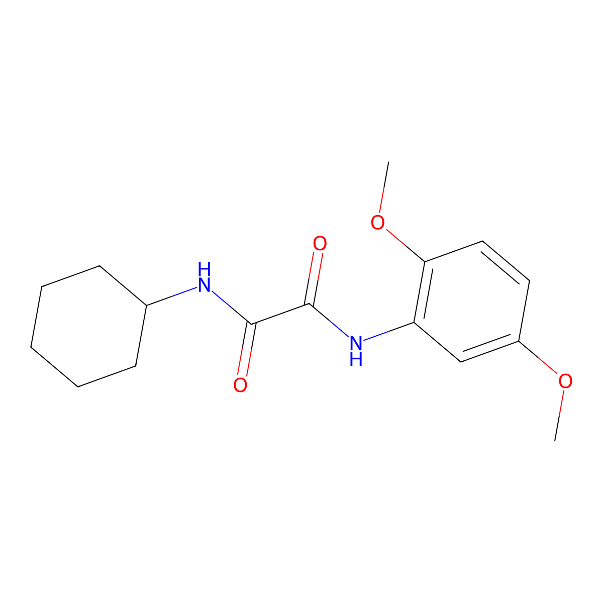 N-cyclohexyl-N'-(2,5-dimethoxyphenyl)ethanediamide molecular structure, CAS 331712-75-5