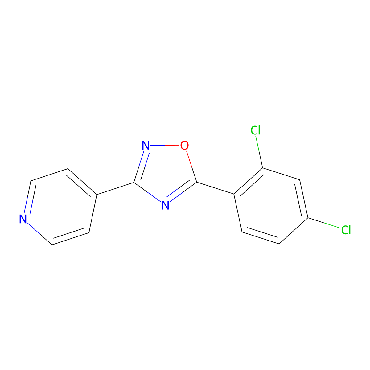 4-[5-(2,4-Dichlorophenyl)-1,2,4-oxadiazol-3-yl]pyridine molecular structure, CAS 331713-43-0