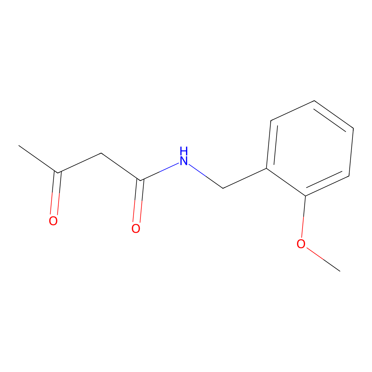 N-(2-methoxybenzyl)-3-oxobutanamide molecular structure, CAS 331713-77-0