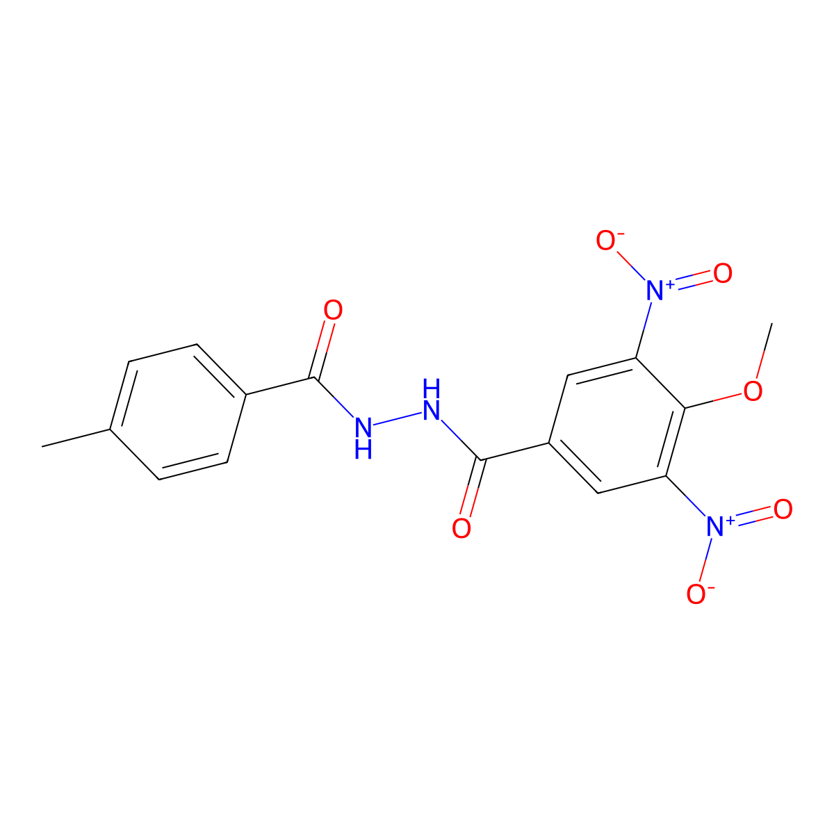 3,5-dinitro-4-methoxy-N'-(4-methylbenzoyl)benzohydrazide molecular structure, CAS 331719-41-6