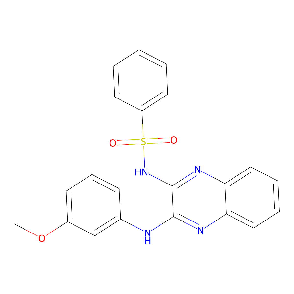 N-{3-[(3-methoxyphenyl)amino]quinoxalin-2-yl}benzenesulfonamide molecular structure, CAS 331723-61-6