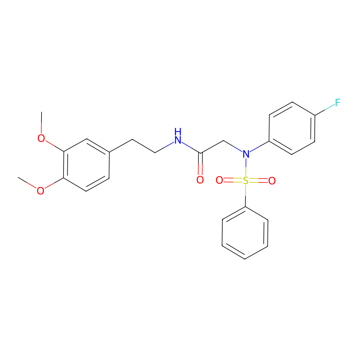 2-[N-(benzenesulfonyl)-4-fluoroanilino]-N-[2-(3,4-dimethoxyphenyl)ethyl]acetamide molecular structure, CAS 331724-53-9