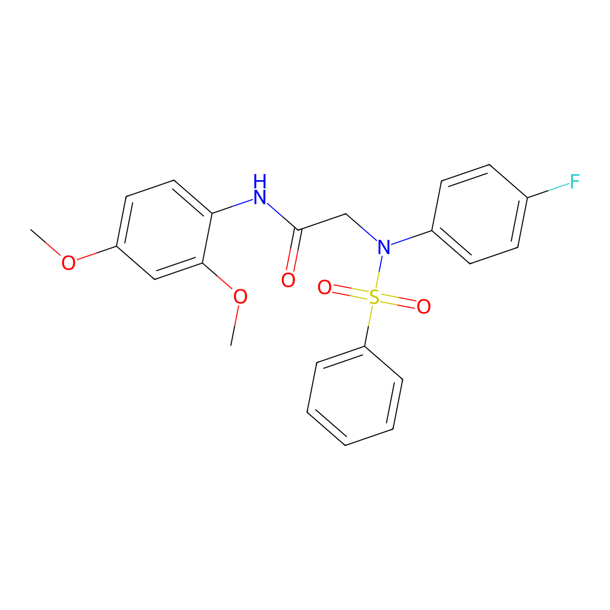 2-[N-(benzenesulfonyl)-4-fluoroanilino]-N-(2,4-dimethoxyphenyl)acetamide molecular structure, CAS 331724-72-2