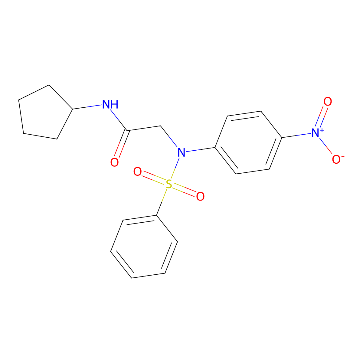 N-cyclopentyl-2-[4-nitro(phenylsulfonyl)anilino]acetamide molecular structure, CAS 331724-82-4