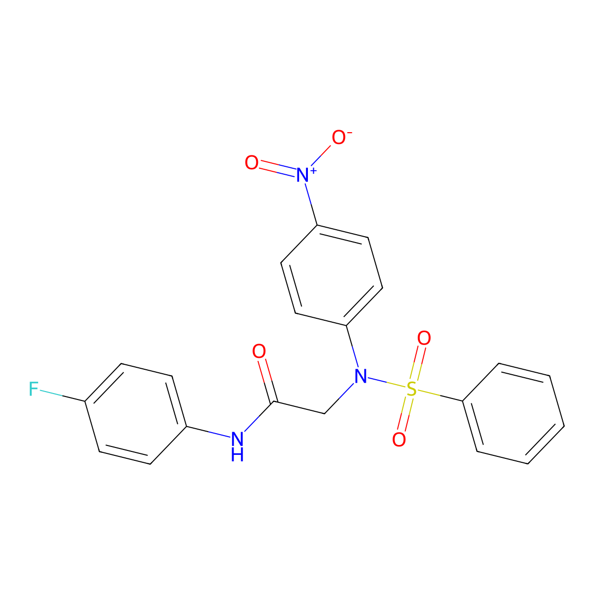 N-(4-fluorophenyl)-2-[4-nitro(phenylsulfonyl)anilino]acetamide molecular structure, CAS 331725-01-0