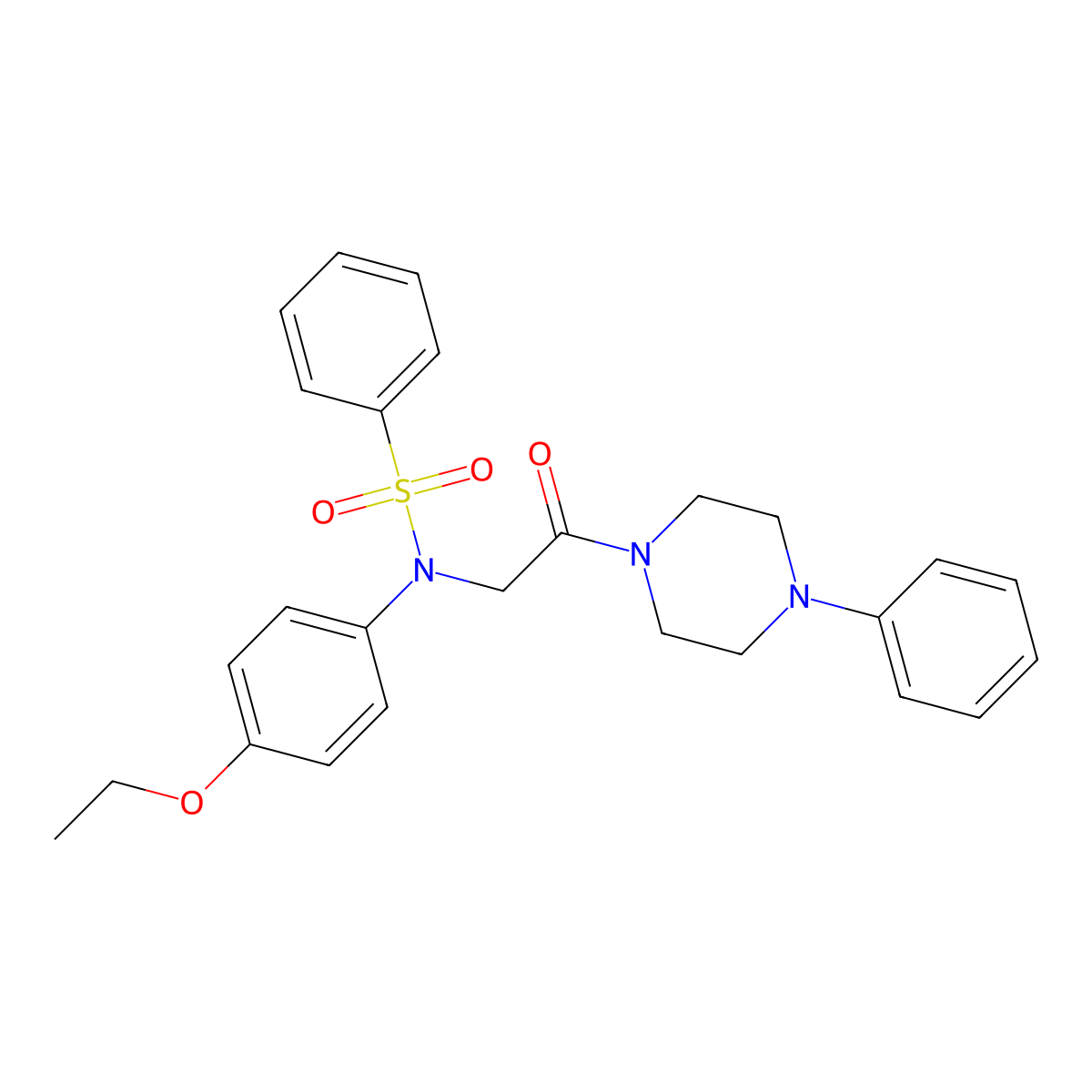 N-(4-ethoxyphenyl)-N-[2-oxo-2-(4-phenylpiperazin-1-yl)ethyl]benzenesulfonamide molecular structure, CAS 331725-43-0