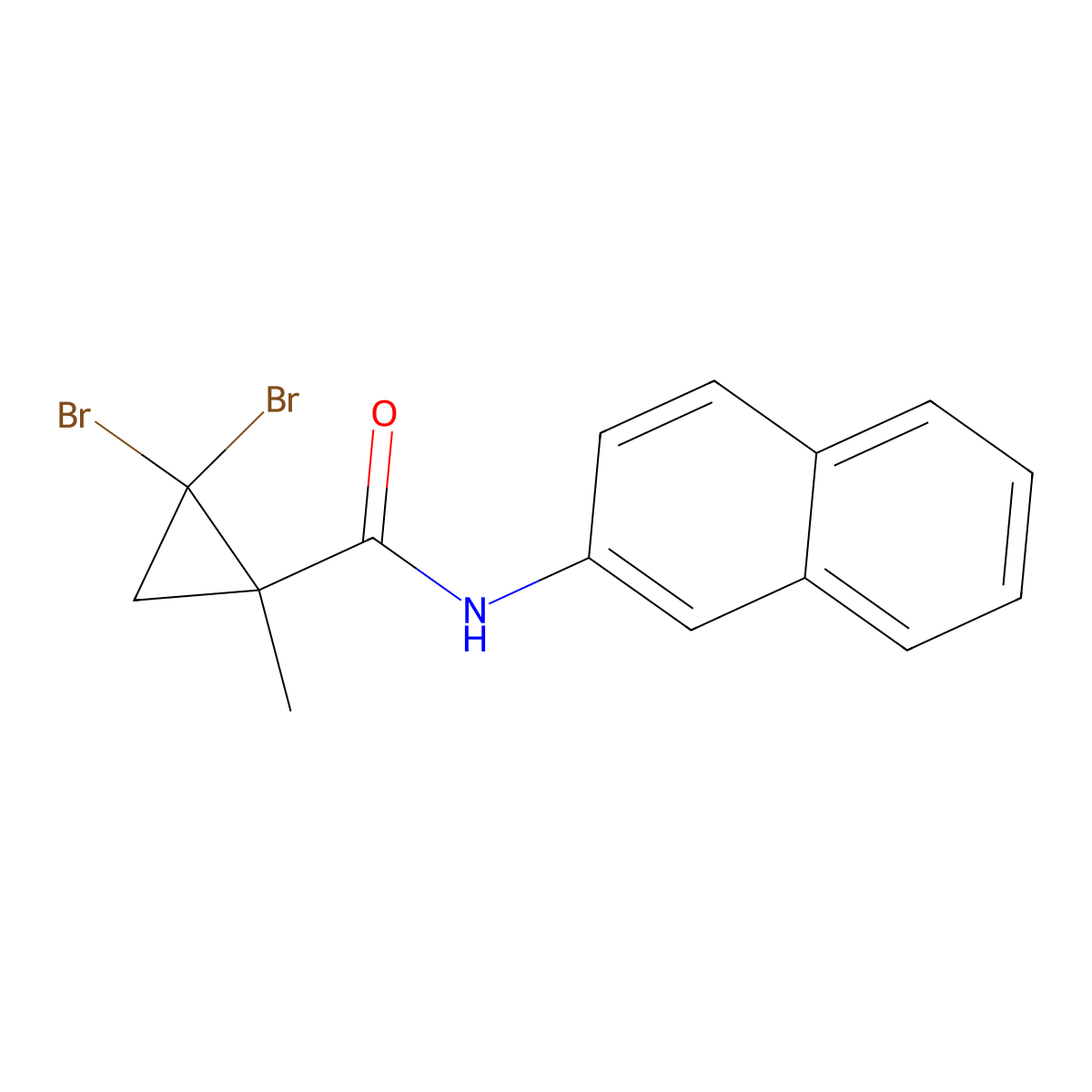 2,2-dibromo-1-methyl-N-(2-naphthalenyl)-1-cyclopropanecarboxamide molecular structure, CAS 331726-83-1