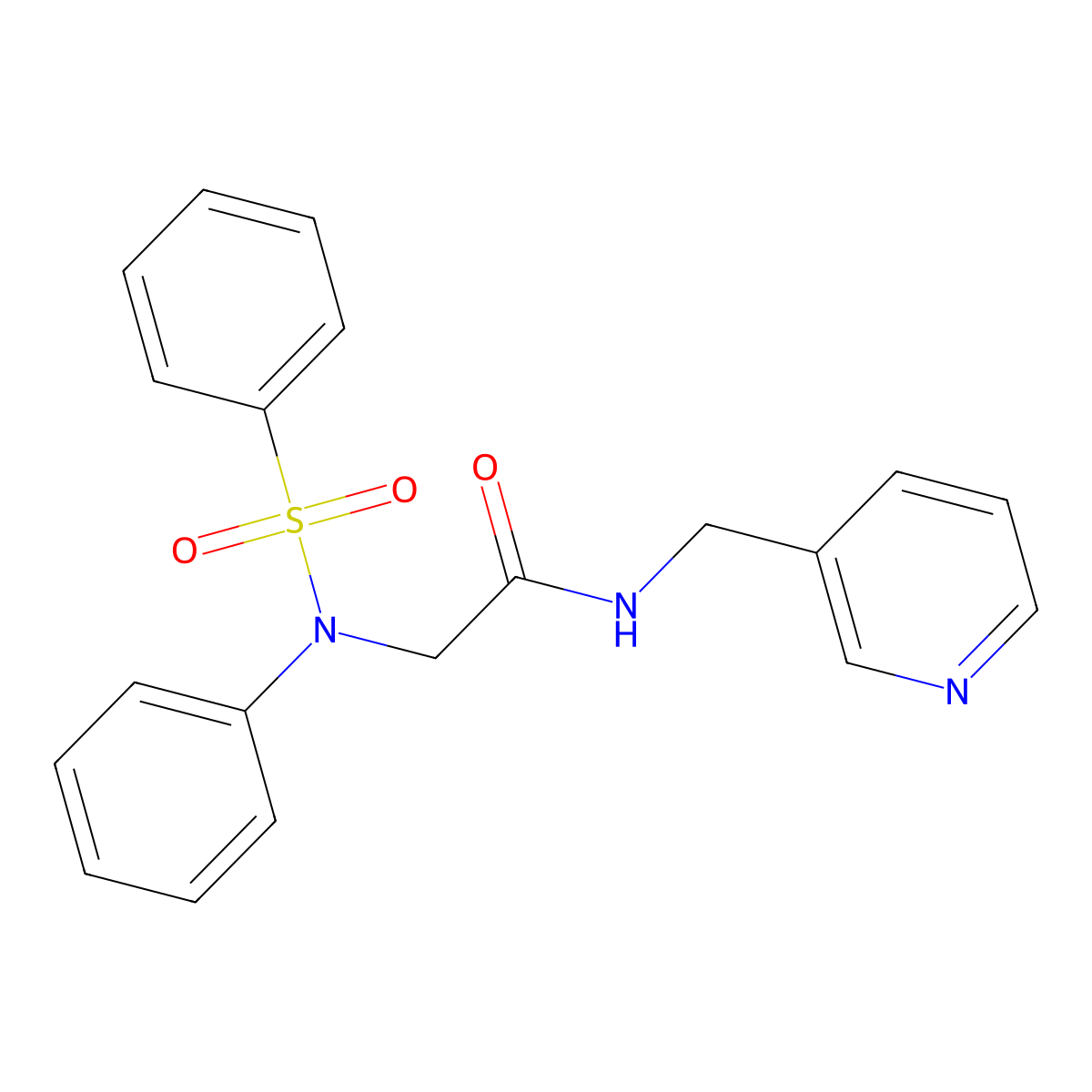 2-[phenyl(phenylsulfonyl)amino]-N-(3-pyridylmethyl)acetamide molecular structure, CAS 331727-08-3