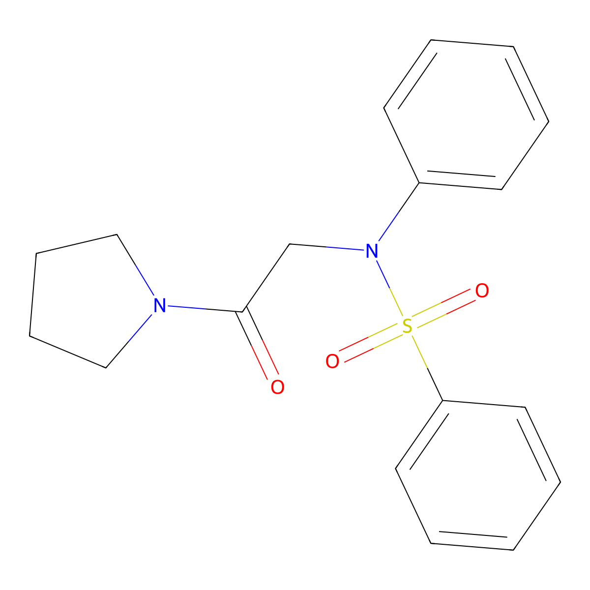 N-[2-oxo-2-(pyrrolidin-1-yl)ethyl]-N-phenylbenzenesulfonamide molecular structure, CAS 331727-11-8