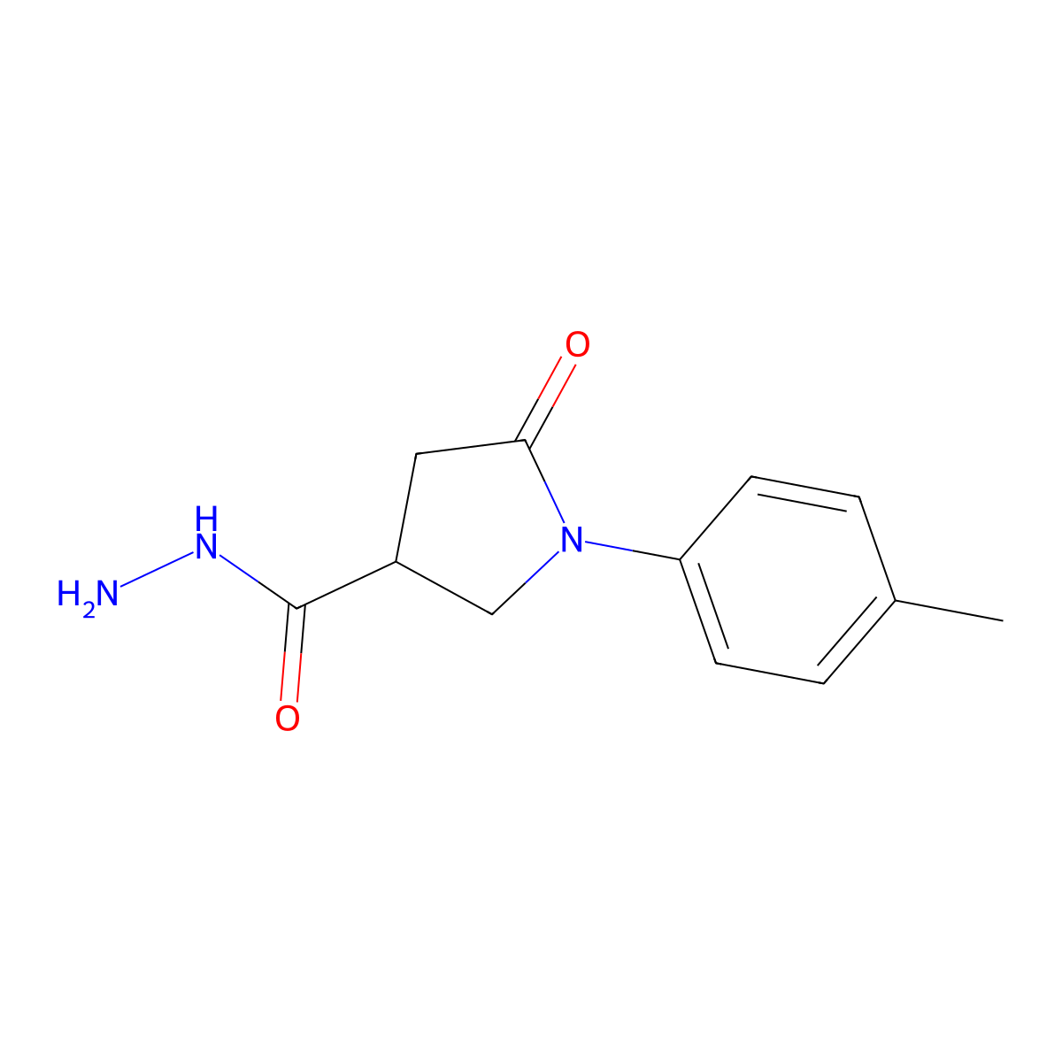 1-(4-Methylphenyl)-5-oxopyrrolidine-3-carbohydrazide molecular structure, CAS 331727-49-2