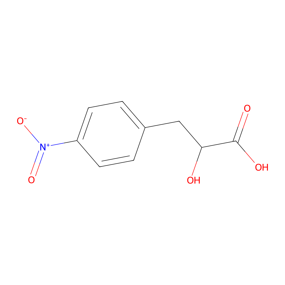 (S)-2-hydroxy-3-(4-nitrophenyl)propanoic acid molecular structure, CAS 33173-27-2