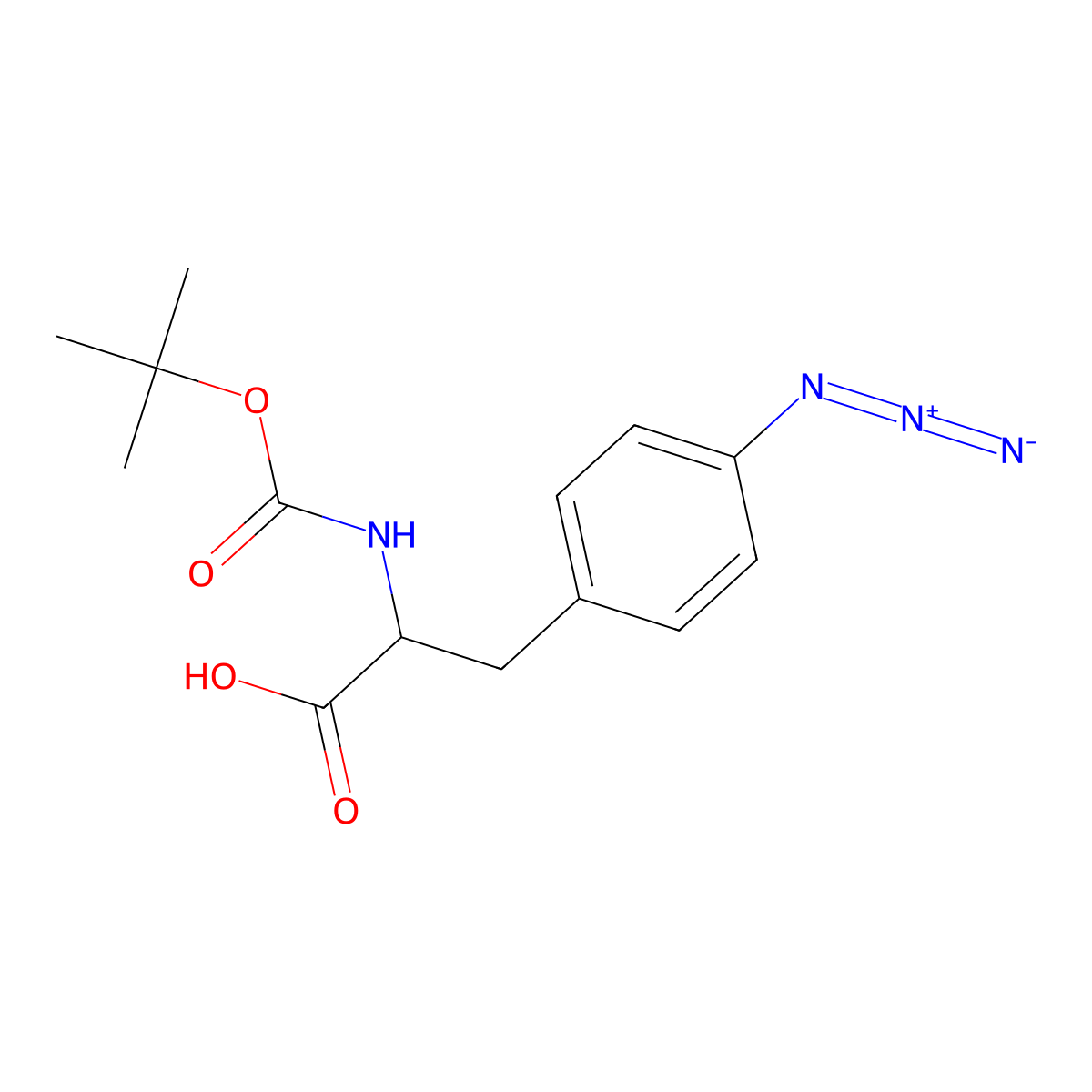 Boc-4-azido-L-phenylalanine molecular structure, CAS 33173-55-6