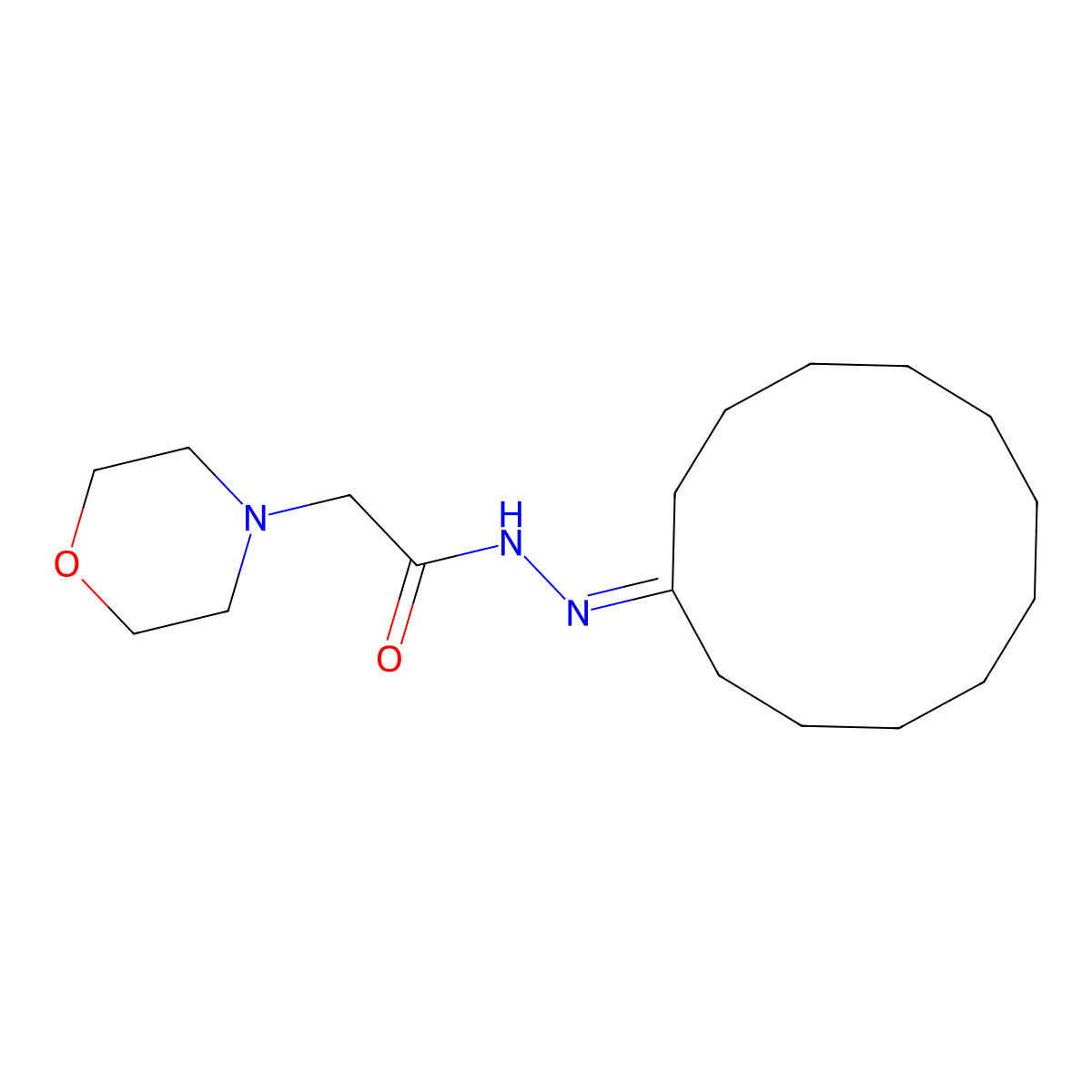 N-(cyclododecylideneamino)-2-morpholin-4-ylacetamide molecular structure, CAS 331738-91-1